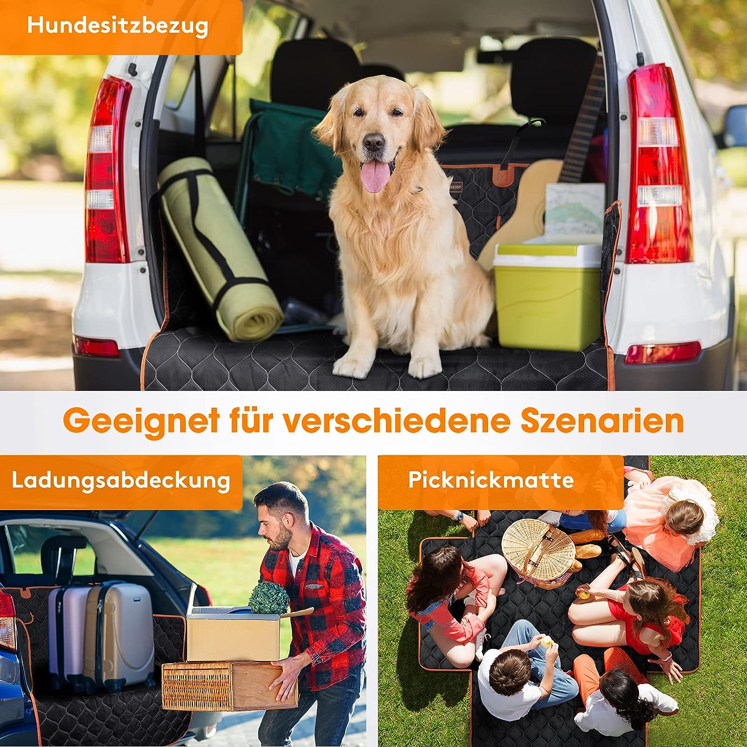 JOYJOE Kofferraumschutz für Hunde mit Seitenschutz, Universal