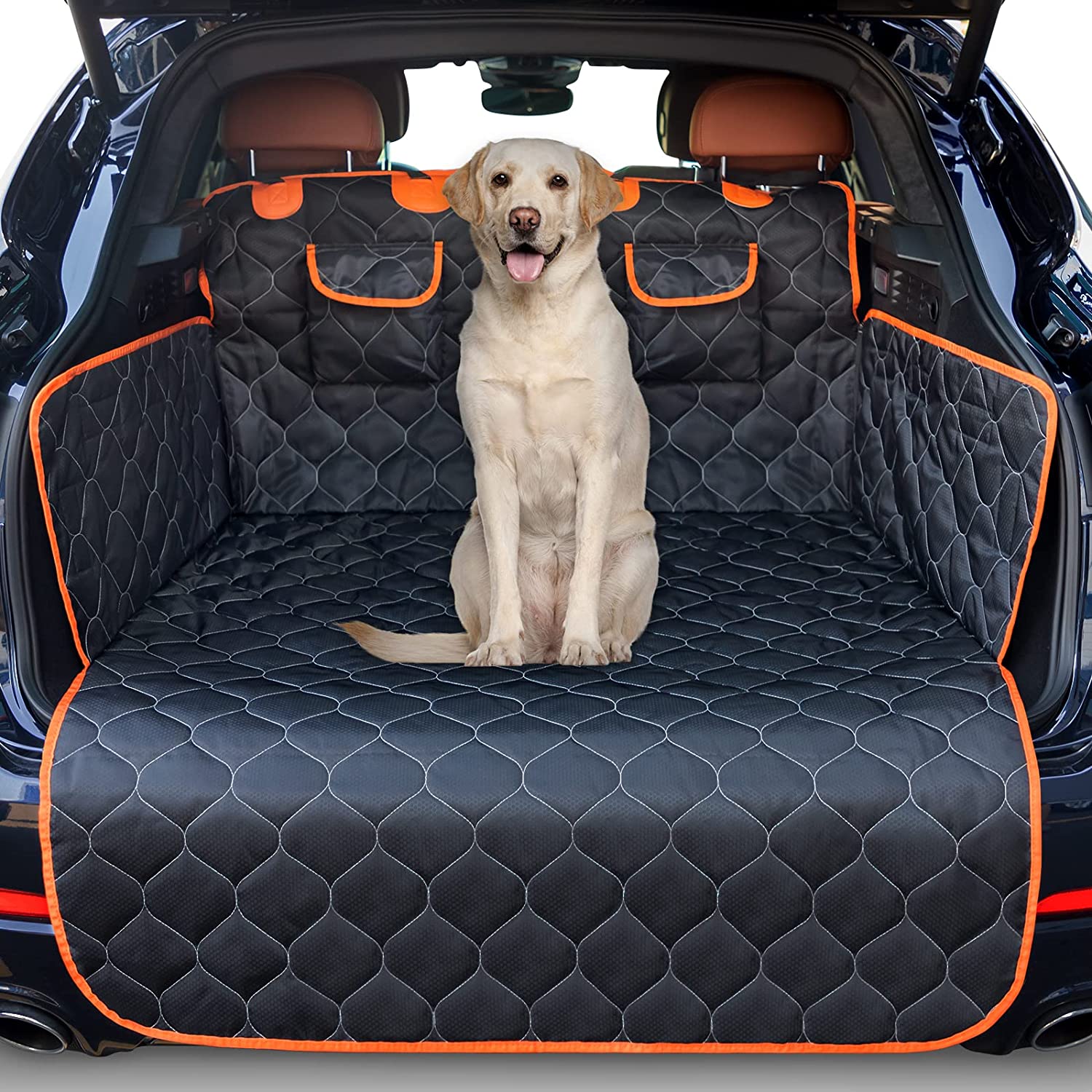JOYJOE Kofferraumschutz für Hunde mit Seitenschutz, Universal Hundedecke  Kofferraum mit Stoßstangenschutz, rutschfeste, wasserdichte, kratzfeste  Kofferraumschutzmatte für Kombi, Van und SUV