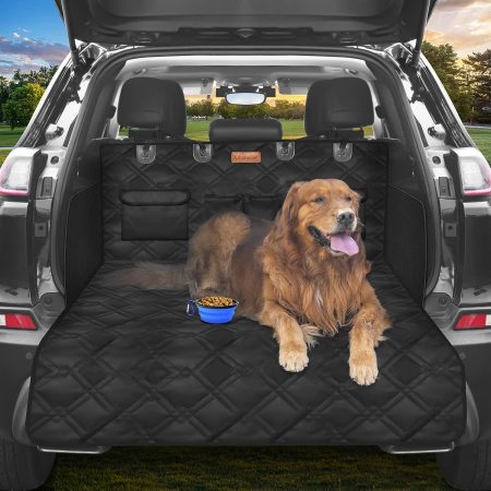 Rudelkönig Kofferraumschutz mit Ladekantenschutz - Wasserabweisend &  Pflegeleicht - Gesteppte Hundedecke mit Aufbewahrungstasche - Universale  Auto Schutzmatte für Hunde : : Haustier
