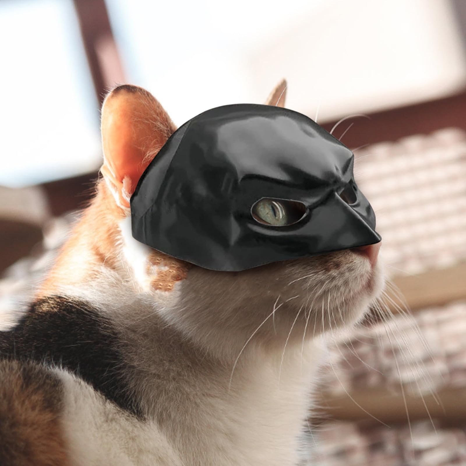 Batcat-Maske – Katzenbekleidung für Katzen-3D Lustige Schwarze Fledermausmaske für Katzen, Haustierkostüm für Halloween oder den täglichen Spaß