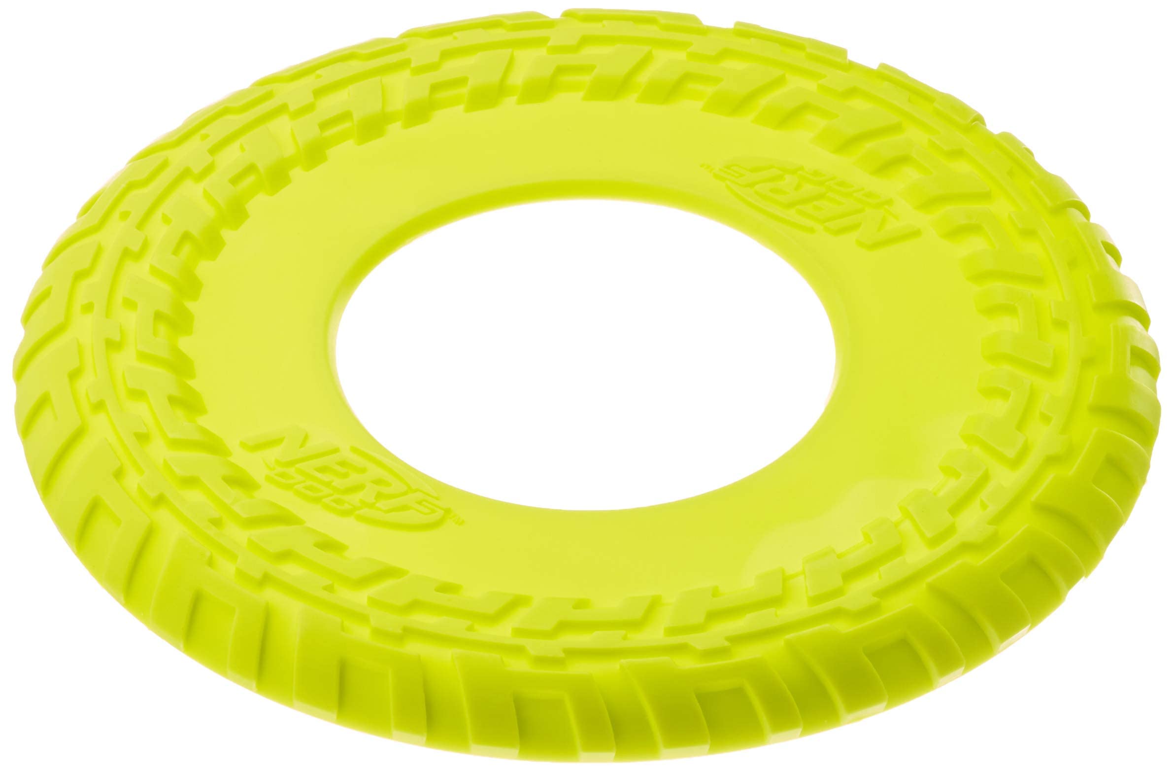 Nerf Dog Hundespielzeug Profil Flyer, Frisbee aus Gummi, thermoplastischer Gummi, farblich sortierte Lieferung, blau oder grün, 30,5cm, 1 Stück (1er Pack)