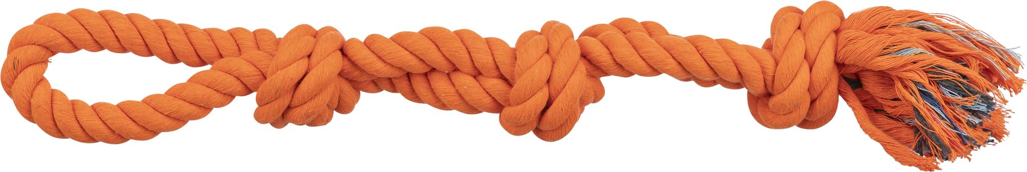 TRIXIE Spieltau für Hunde, mit 3 Knoten, 3275, 60 cm, orange, mit Handschlaufe, zum Tauziehen