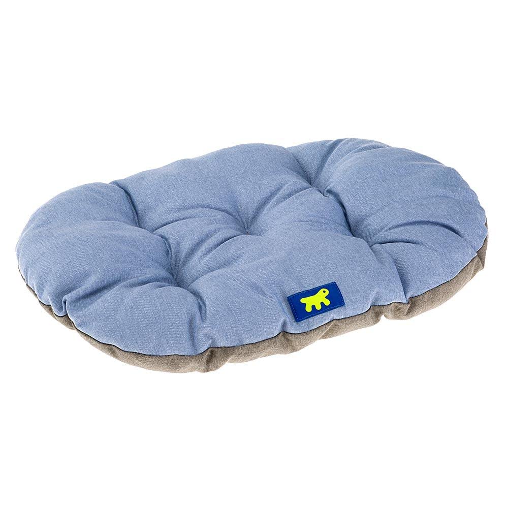 Ferplast Hundebett Relax, Hundekissen, Katzenkissen, Hundematte für Hundehütten und Autos – waschbar – aus Baumwolle mit weicher Polsterung, 55 x 36 cm. Himmelblau