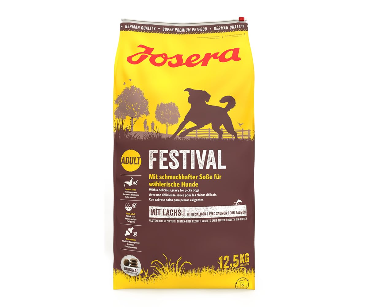 JOSERA Festival (1 x 12,5 kg) | Hundefutter mit leckerem Soßenmantel | Super Premium Trockenfutter für ausgewachsene Hunde | 1er Pack