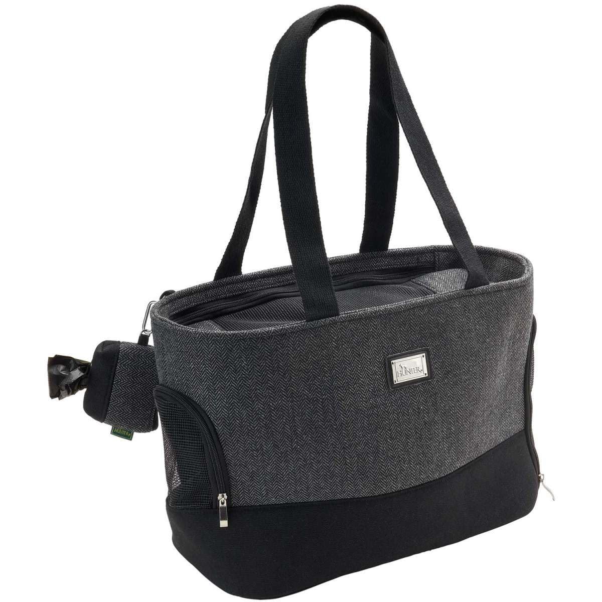 HUNTER BARCELONA Tragetasche, Transporttasche für Hunde und Katzen, 40 x 20 x 30 cm, grau