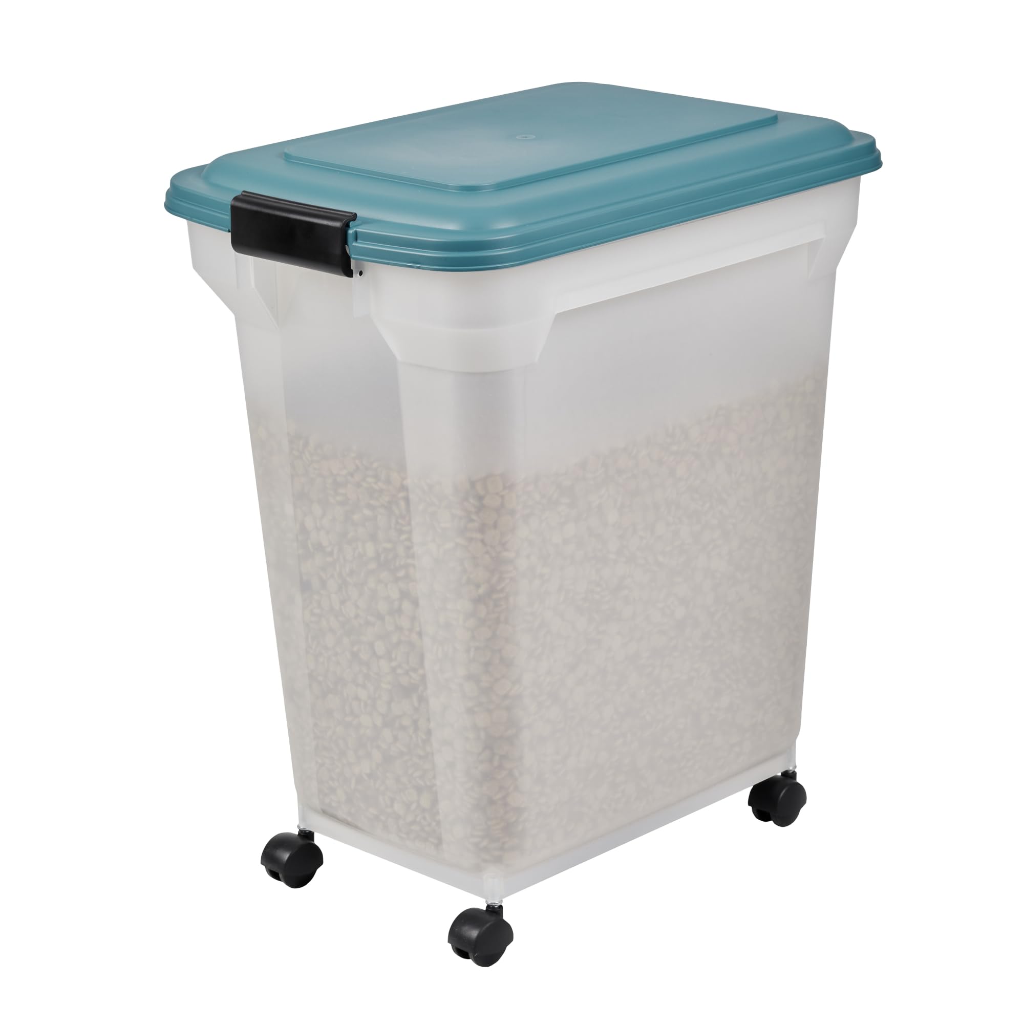 Iris Ohyama Hundefutter Aufbewahrung mit Rollen, 45L/15kg, Blau, Luftdichte Futterbox, Trockenfutter, Futterbehälter, Für Hunde, Katzen, Tierfutterbehälter, Schaufel, BPA-frei, Futtertonne, ATS-L