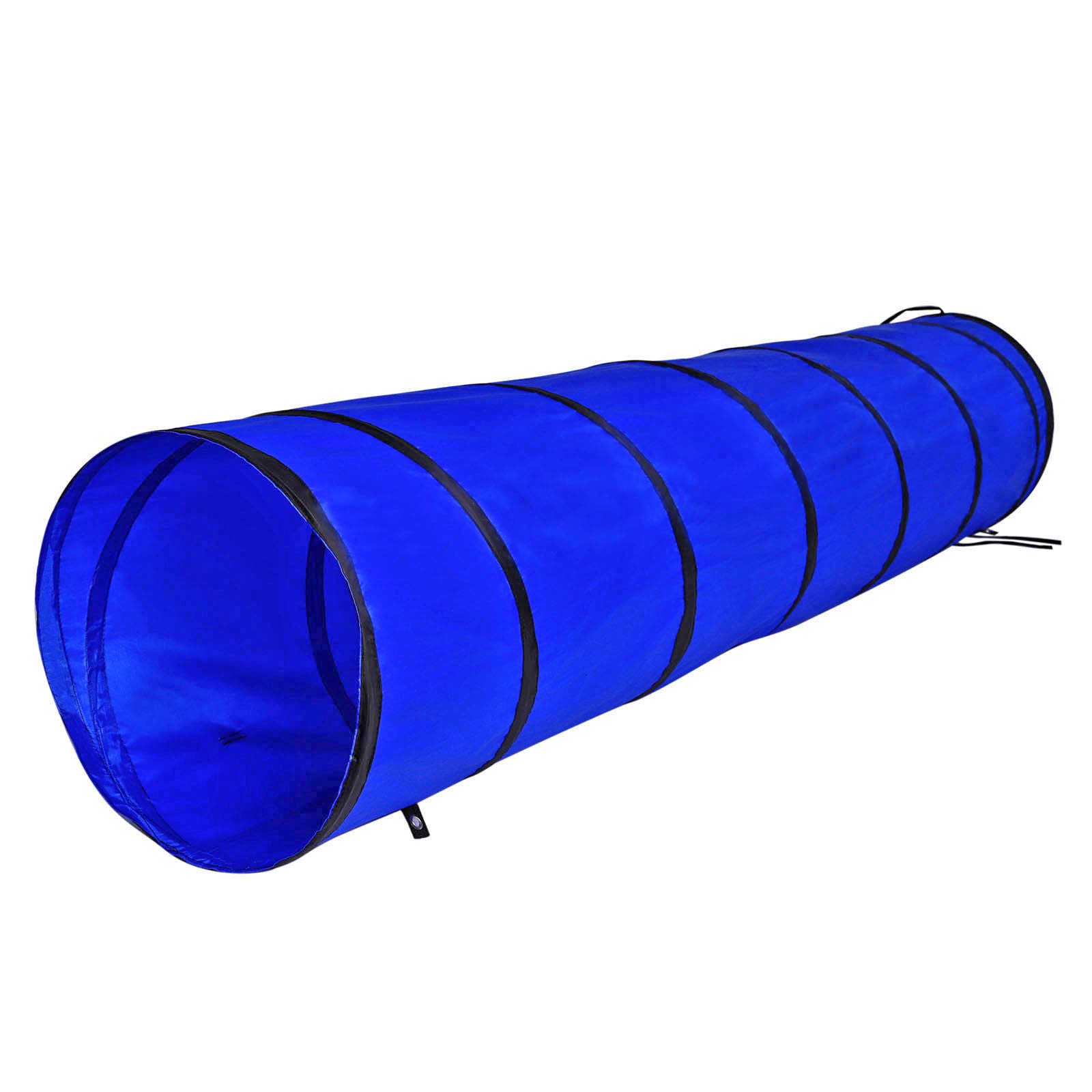 lionto Outdoor Tunnel robust für große & kleine Hunde, 200×40 cm, Faltbarer Spieltunnel für Kinder mit Heringen aus reißfestem Material, standhafter Agility Tunnel mit praktischer Tragetasche, blau