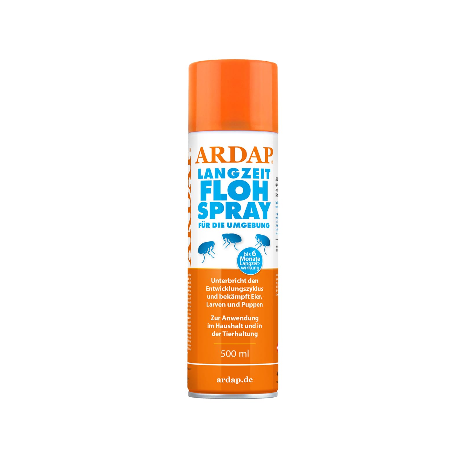 ARDAP Langzeit Flohspray 500ml für die Umgebung – Zur Anwendung im Haushalt und in der Tierhaltung – Bekämpft Eier, Larven und Puppen – Wirksamer Schutz für bis zu 6 Monate