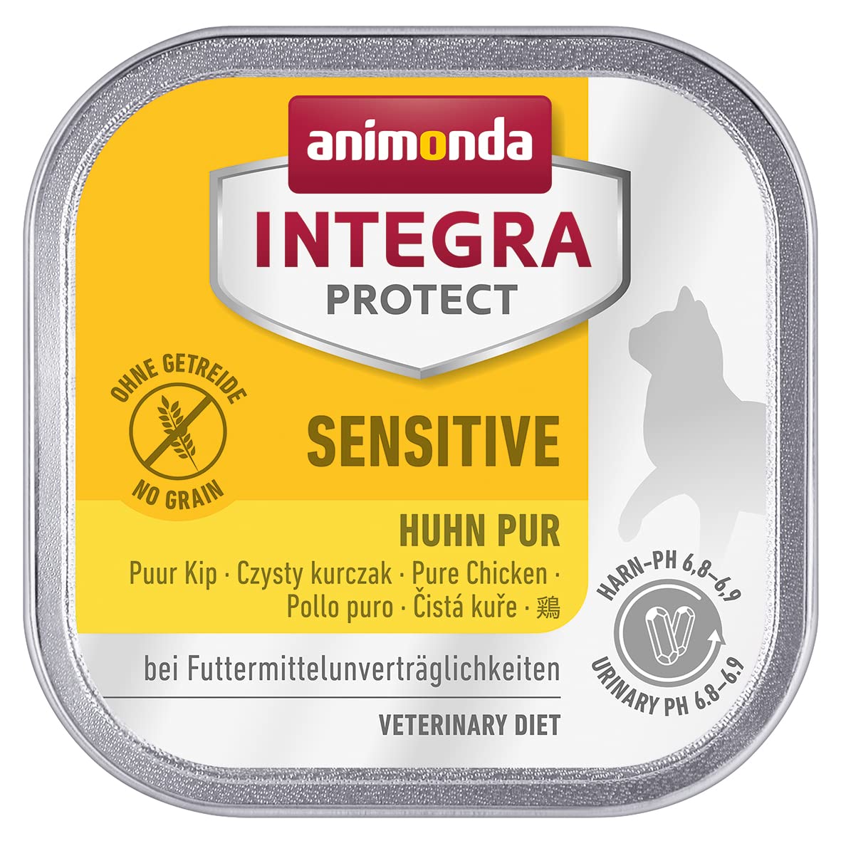 INTEGRA PROTECT Katzenfutter nass Sensitive Huhn Pur (16 x 100g), vom Tierarzt empfohlen bei Futtermittelallergie, mit Veterinären entwickeltes Ergänzungsfutter für erwachsene Katzen von animonda