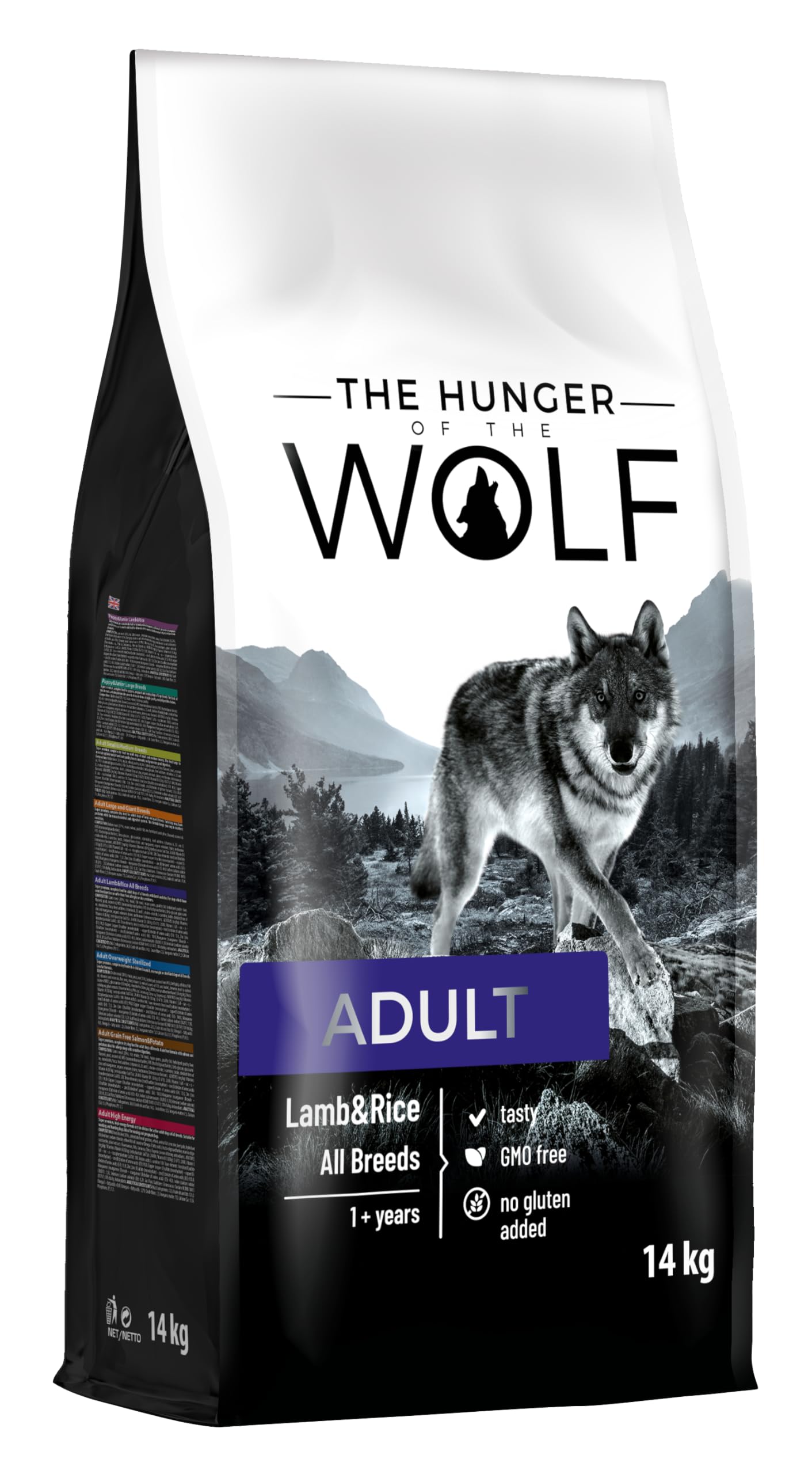 The Hunger of the Wolf Hundefutter für ausgewachsene Hunde aller Rassen, Fein zubereitetes Trockenfutter mit Lamm und Reis