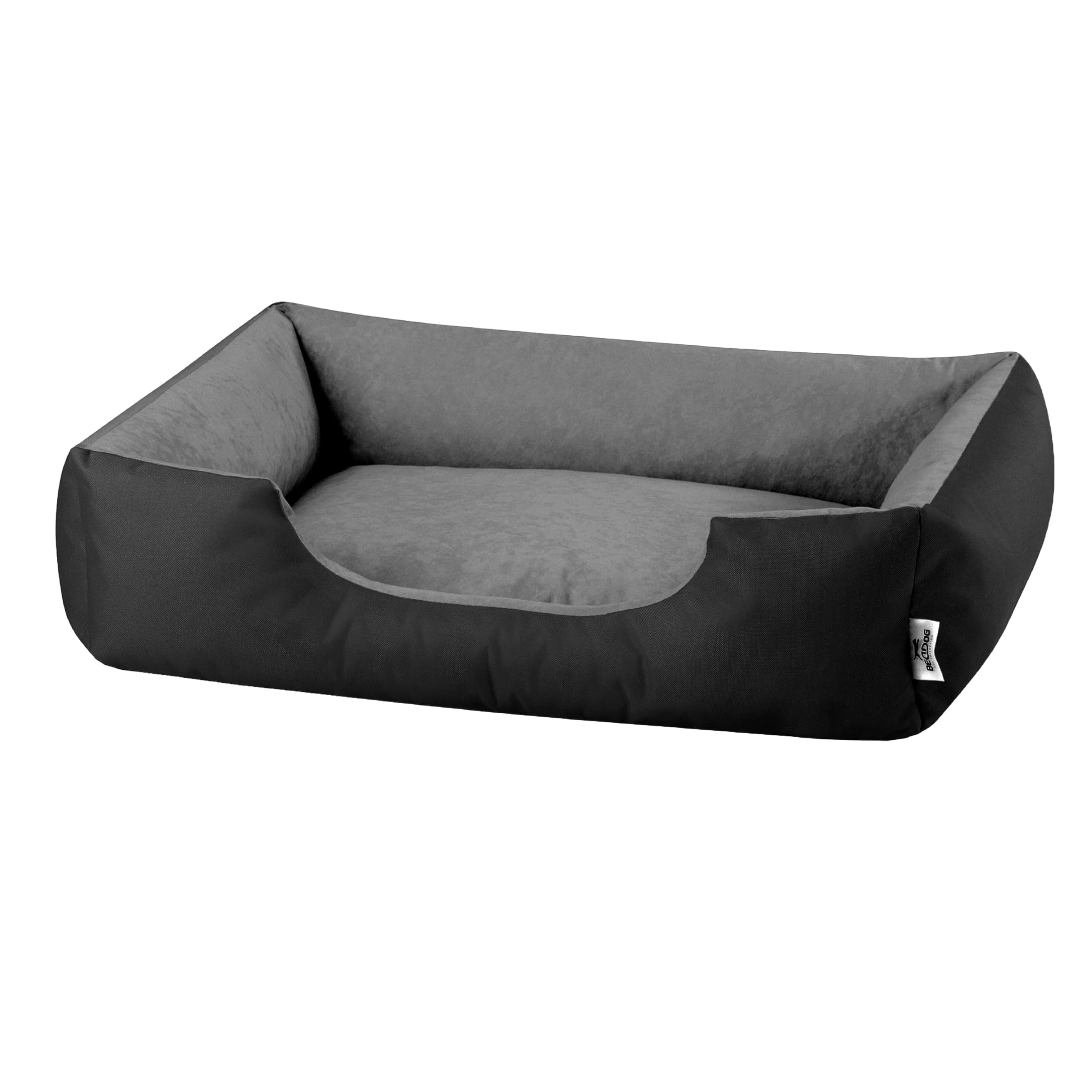 BedDog Hundebett L – Hundekissen – Hundekorb – Hundecouch – Hundesofa – Bezug abziehbar, Waschbar, für Mittel-Kleine Hunde