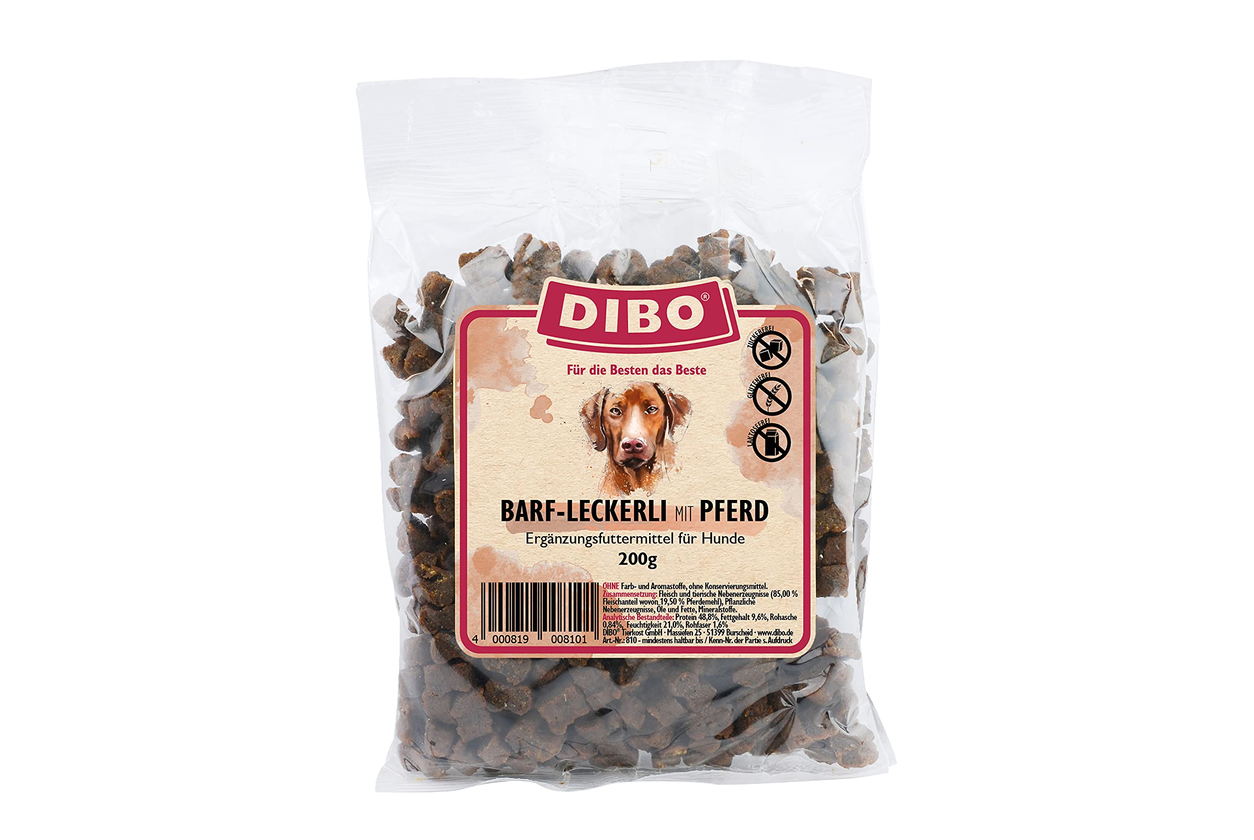 DIBO Barf-Leckerli mit Pferd – der perfekte Trainingssnack im 200 g Beutel