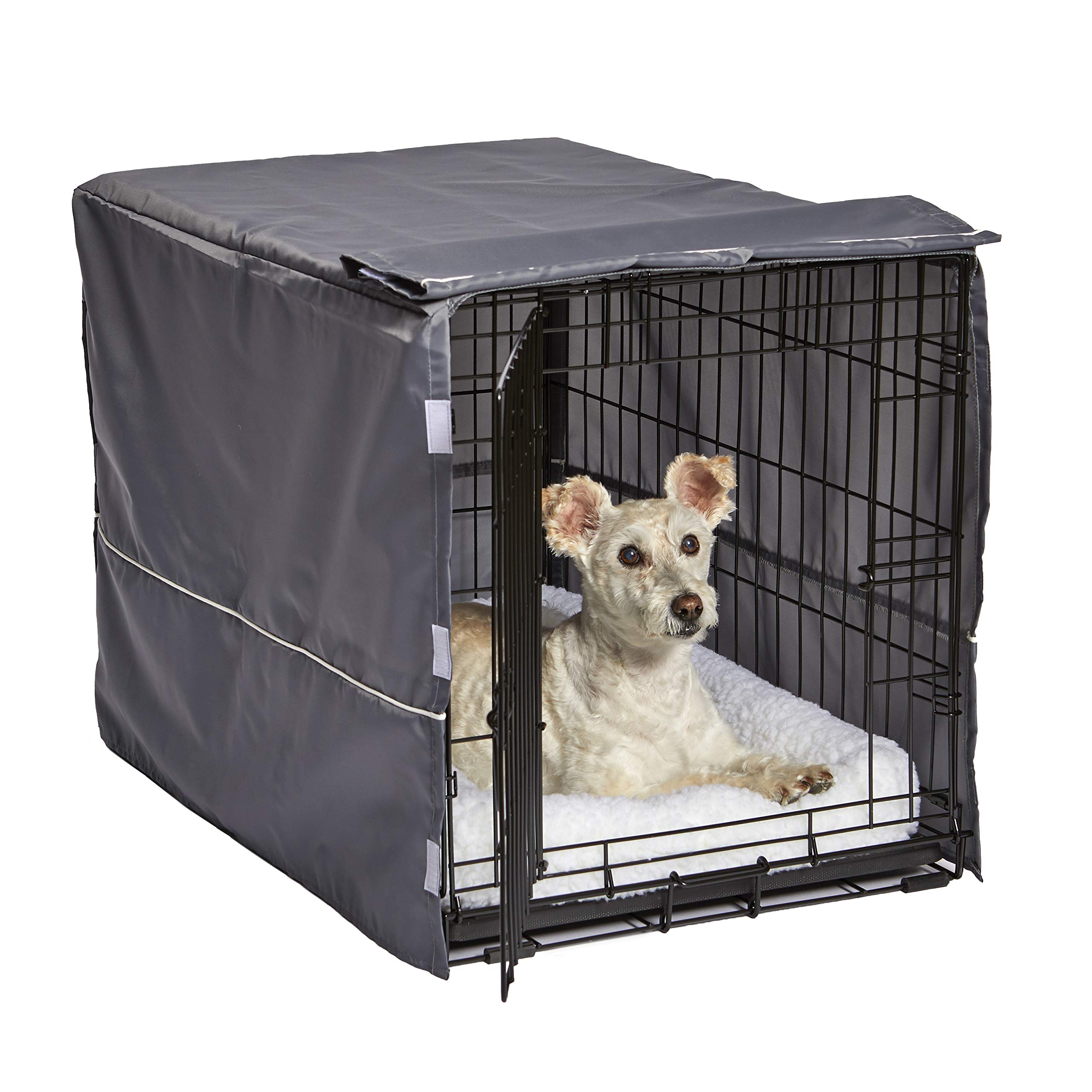 New World Pet Products MidWest BCVR-30GY Hundebox-Abdeckung, Sichtschutz für MidWest-Hundeboxen, maschinenwaschbar und trocknergeeignet; hellgraues Designer-Muster