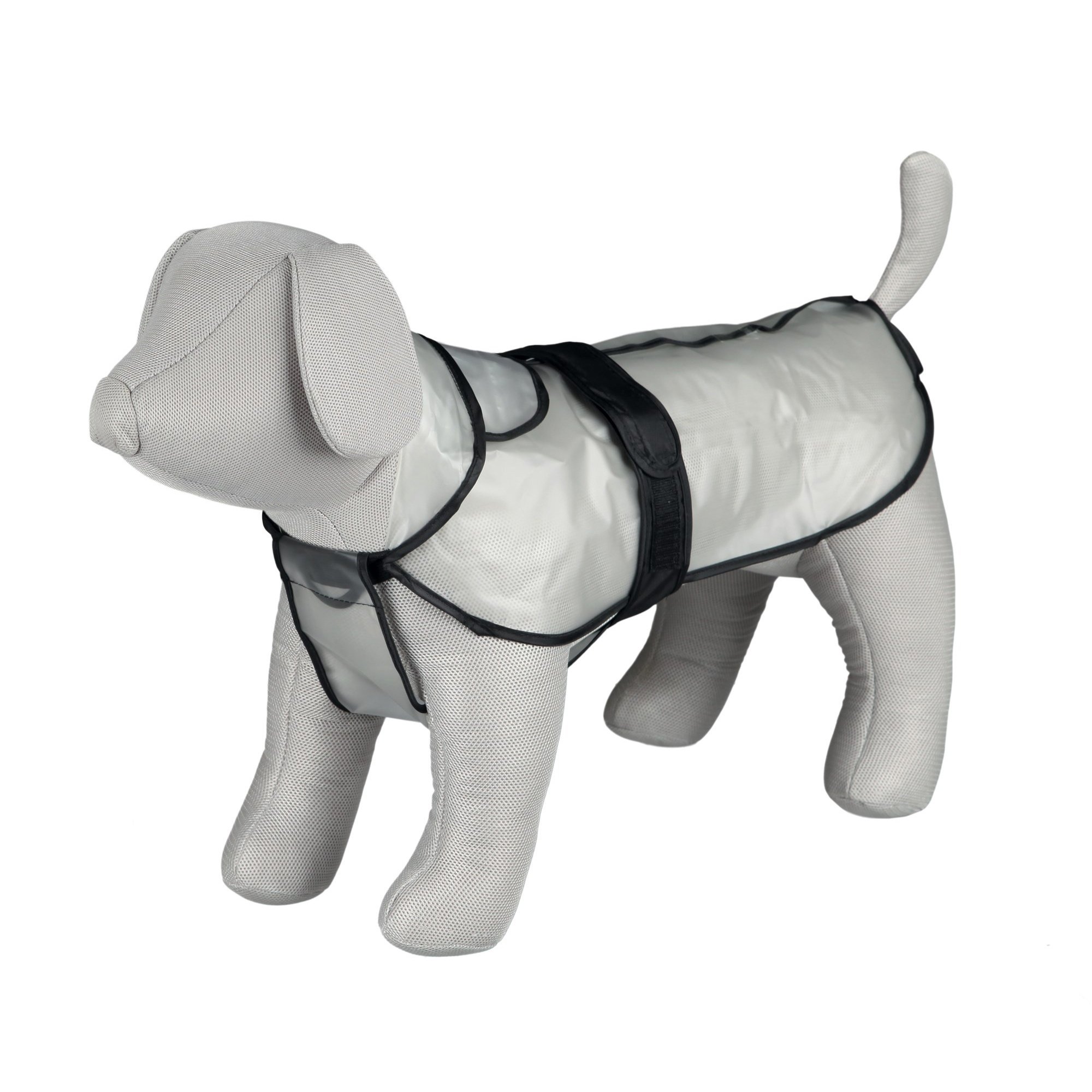 TRIXIE Regenmantel Tarbes für Hunde XS transparent – Hunde-Regenjacke mit reflektierenden Elementen für mehr Sicherheit im Dunkeln – bequem & verstellbar – 3000