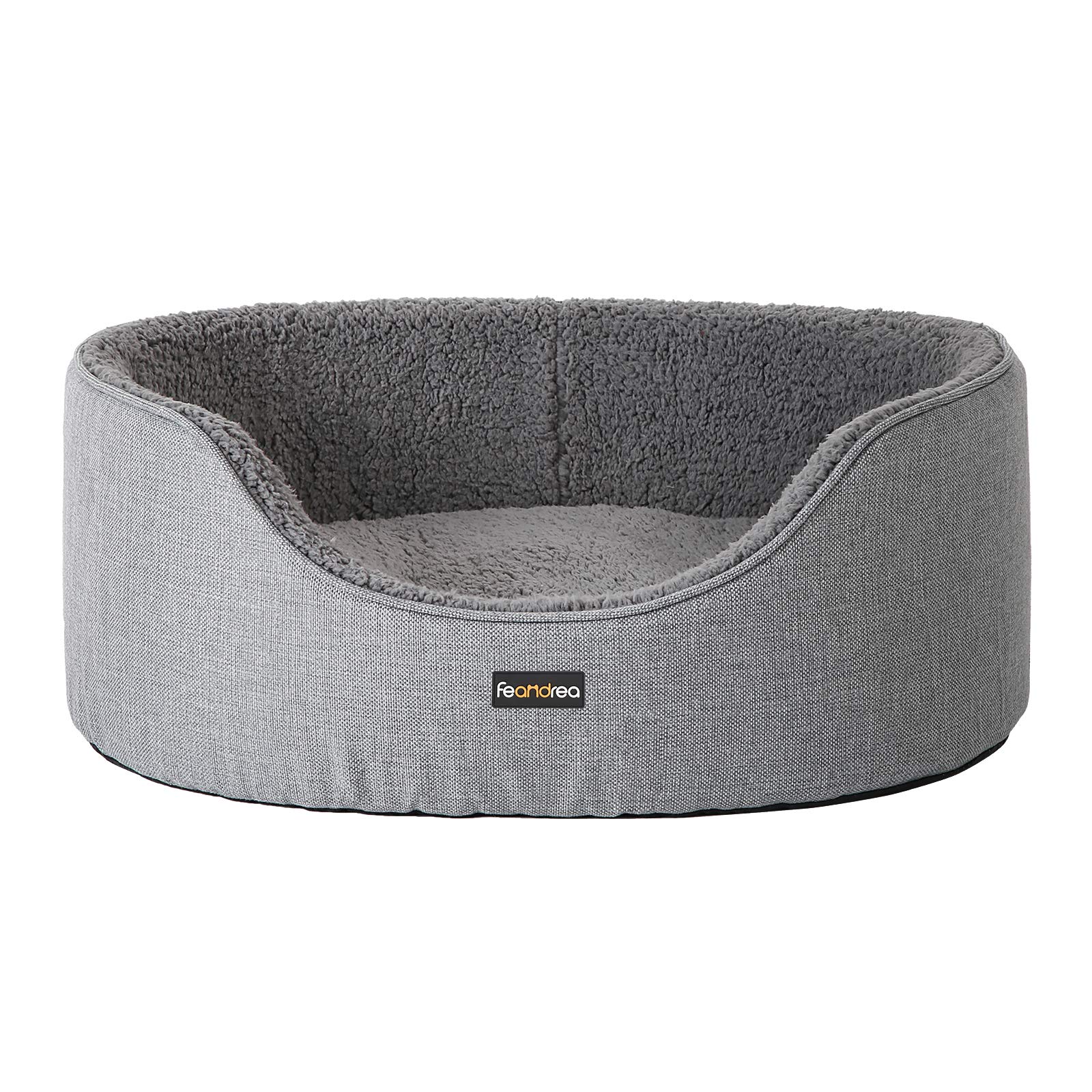 Feandrea Hundebett, Hundekorb, Wendekissen, 73 x 60 x 27 cm, grau PGW31GG