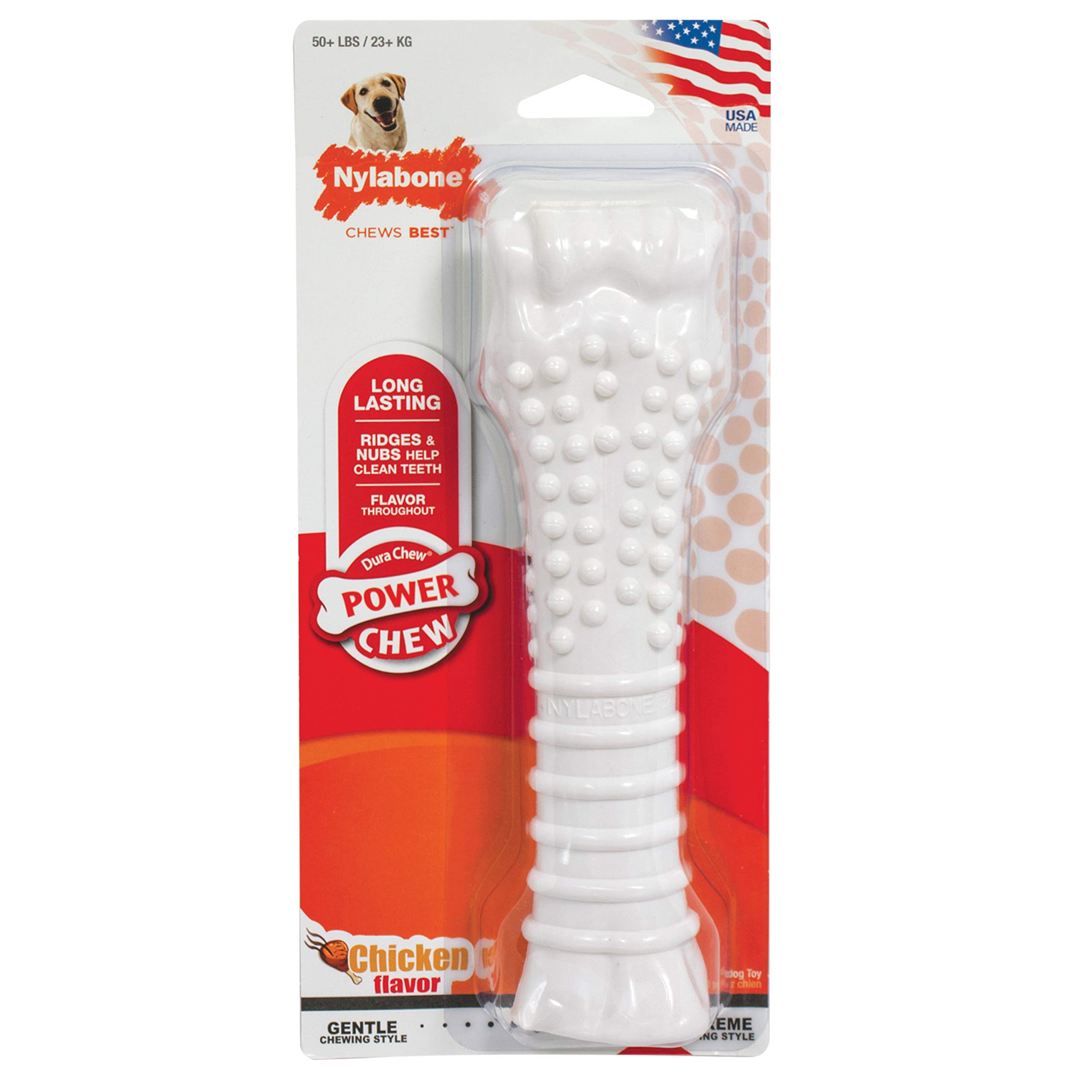 Interpet 977814 Nylabone – Dura Chew Kauknochen, Hähnchengeschmack, souper