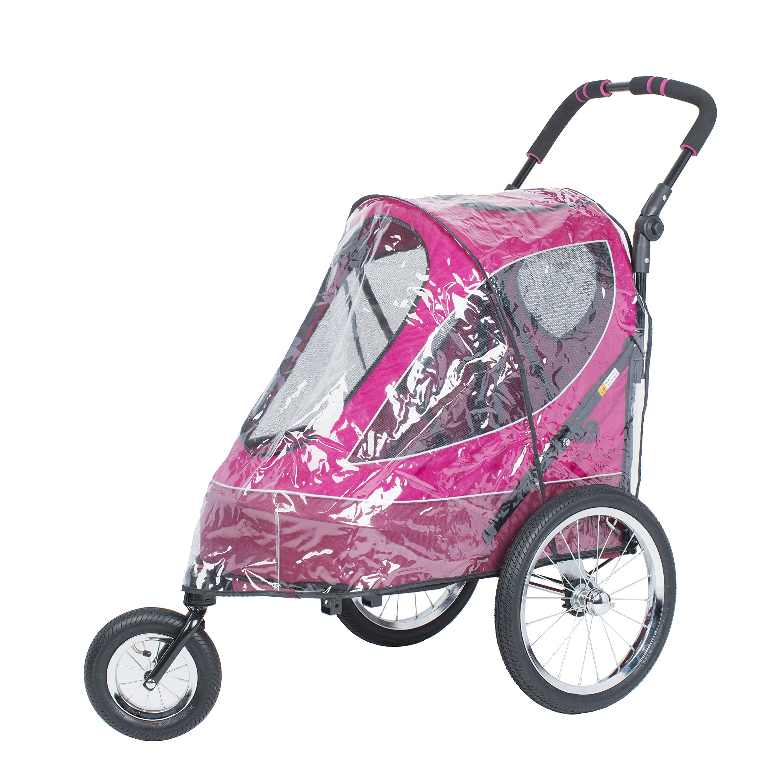 Petique Pet Jogger Regenschutz, Wetterschutz, Schnee-/Regen-/Windschutz für Hunde/Katze/Haustier-Kinderwagen mit Belüftung, faltbar, transparent, Einheitsgröße (nur kompatible Jogger)