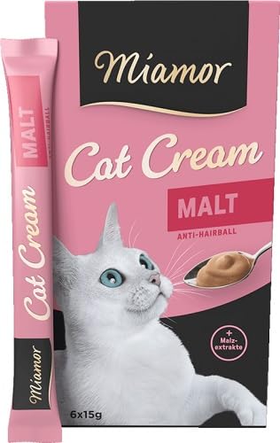 MIAMOR – Cat Snack (Cream) | Snack zum Verwöhnen ausgewachsener Katzen. Ergänzungsfutter im Portionsbeutel ohne Zucker und künstliche Zusätze | 11x6x15g Malt-Cream