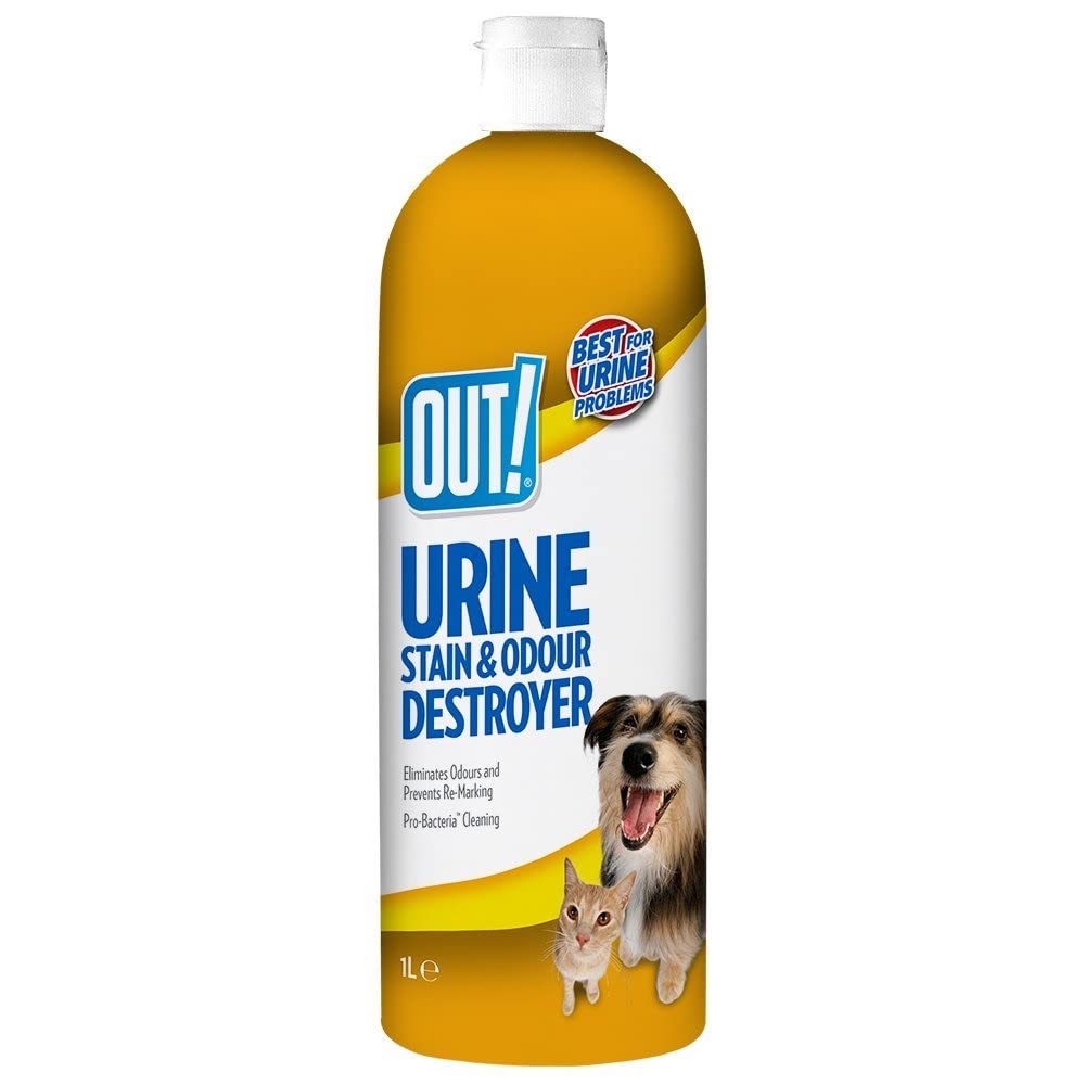 OUT! Urinflecken- und Geruchszerstörer für Haustiere | Enzymatischer Probakterienreiniger – 1 Liter