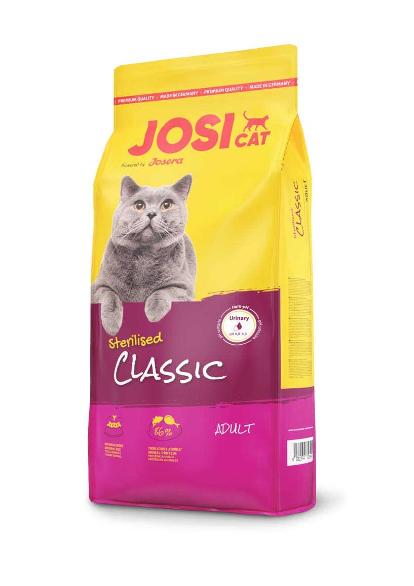 JosiCat Sterilised Classic (1 x 10 kg) | Adult | Premium Trockenfutter für kastrierte Katzen | mit wenig Fett und viel Protein | Powered by JOSERA | Katzenfutter | Alleinfuttermittel | 1er Pack