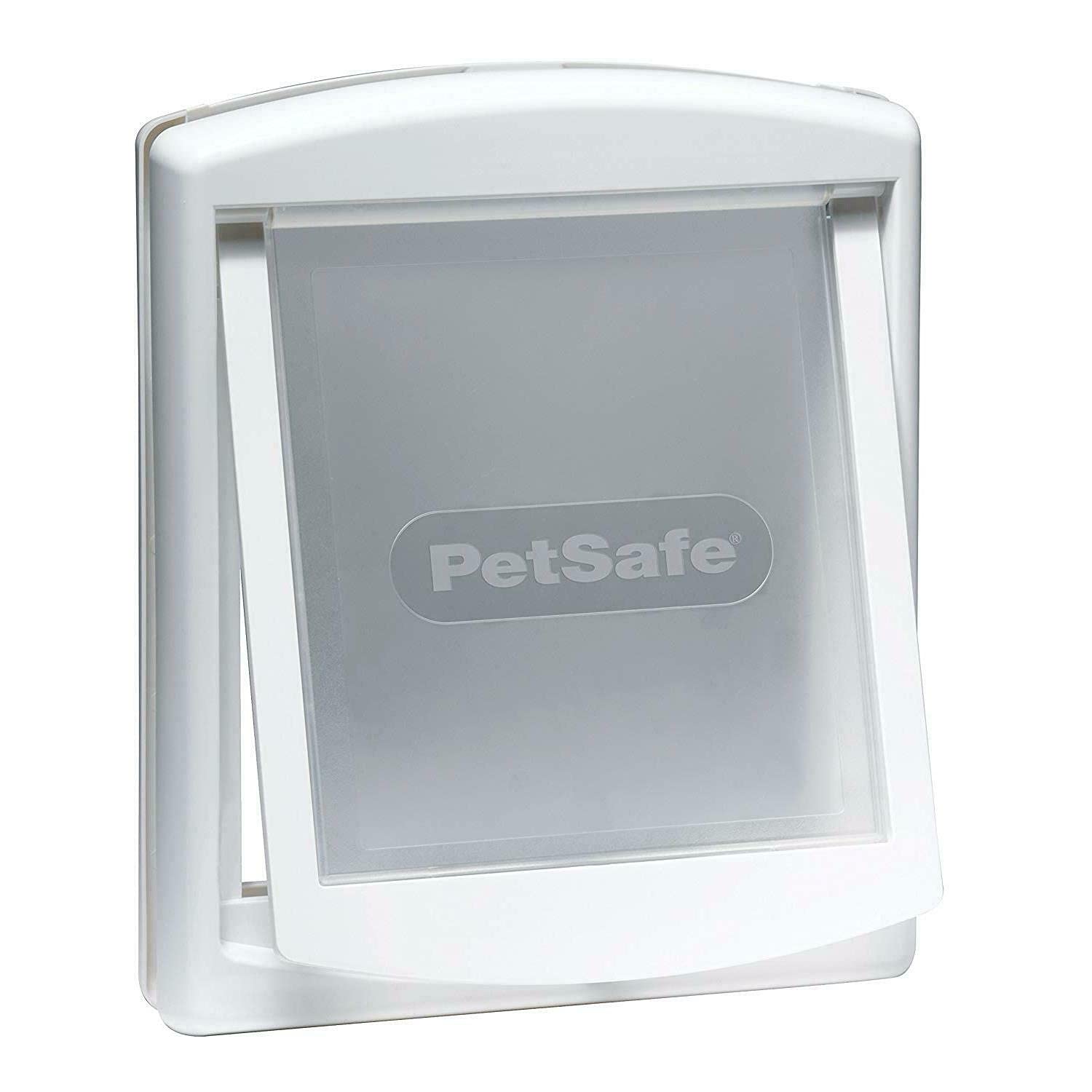 PetSafe Staywell Praktische 2-Wege-Haustiertür, schnelle Installation, einfache Montage, 2-Wege-Verriegelung, Katzenklappe für alle Haustiere, klein, Weiß