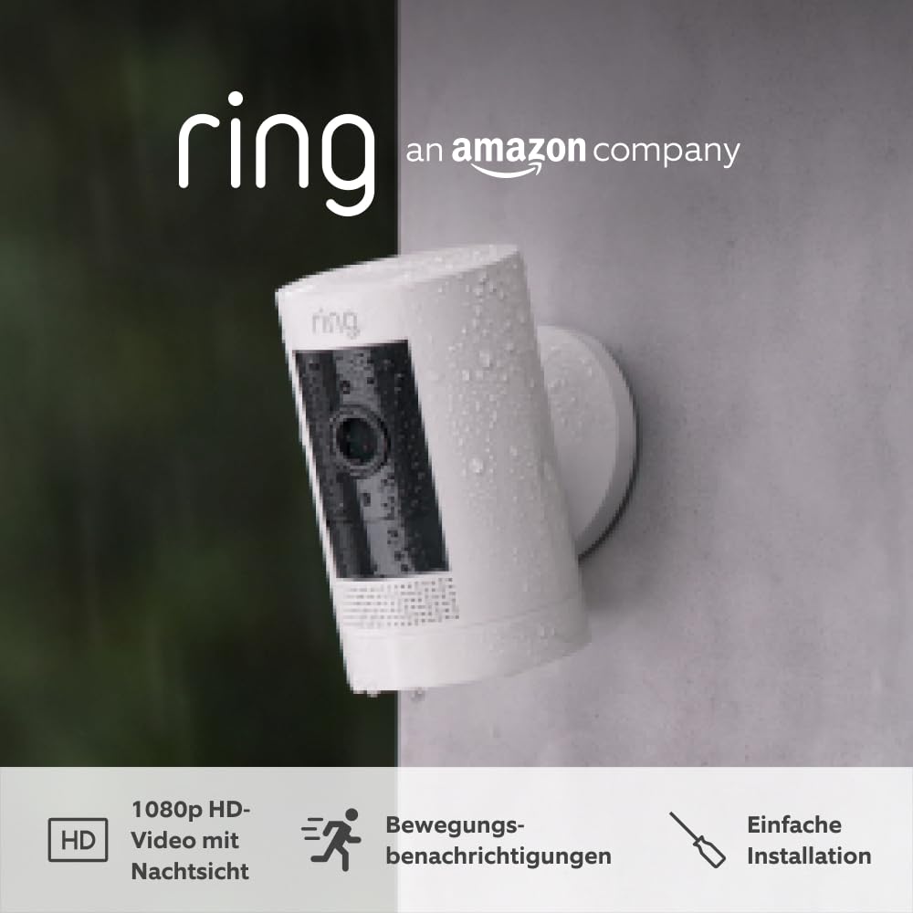 Ring Außenkamera Akku (Stick Up Cam Battery) | Überwachungskamera aussen mit 1080p-HD-Video, WLAN, witterungsbeständig, geeignet für Haus & Grundstück, Alexa-kompatible Sicherheitskamera | 2 Kameras