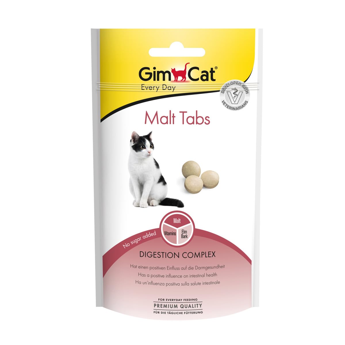 GimCat Malt Tabs – Funktionaler Katzensnack mit positivem Einfluss auf die Darmgesundheit – 1 Beutel (1 x 40 g)