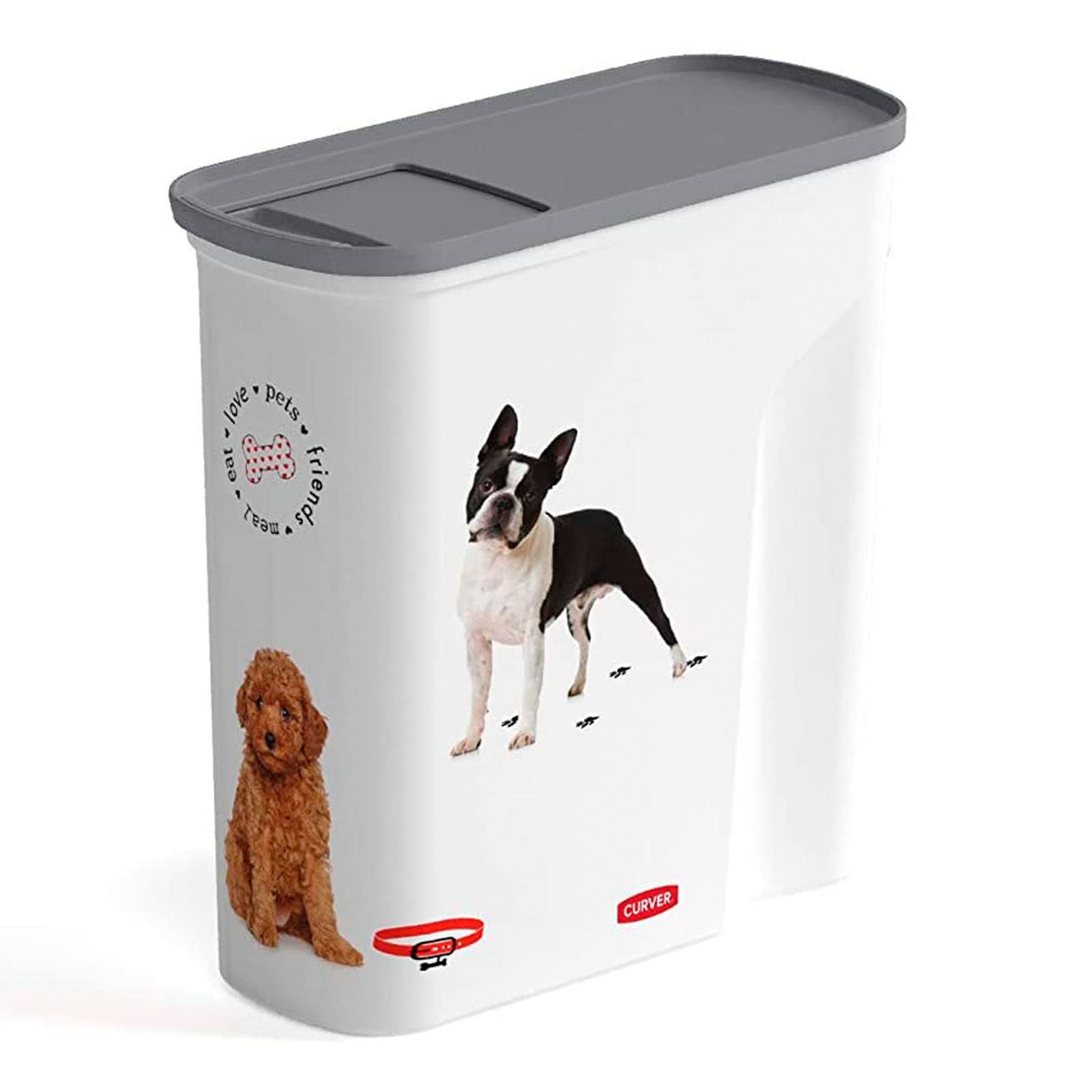 CURVER Kaffeekanne für Hunde – 2,5 kg/6 l – luftdichte Aufbewahrung für Geruchsbildung für Hunde und Kleintiere – Kanne 28 x 12 x 28 cm – Weiß