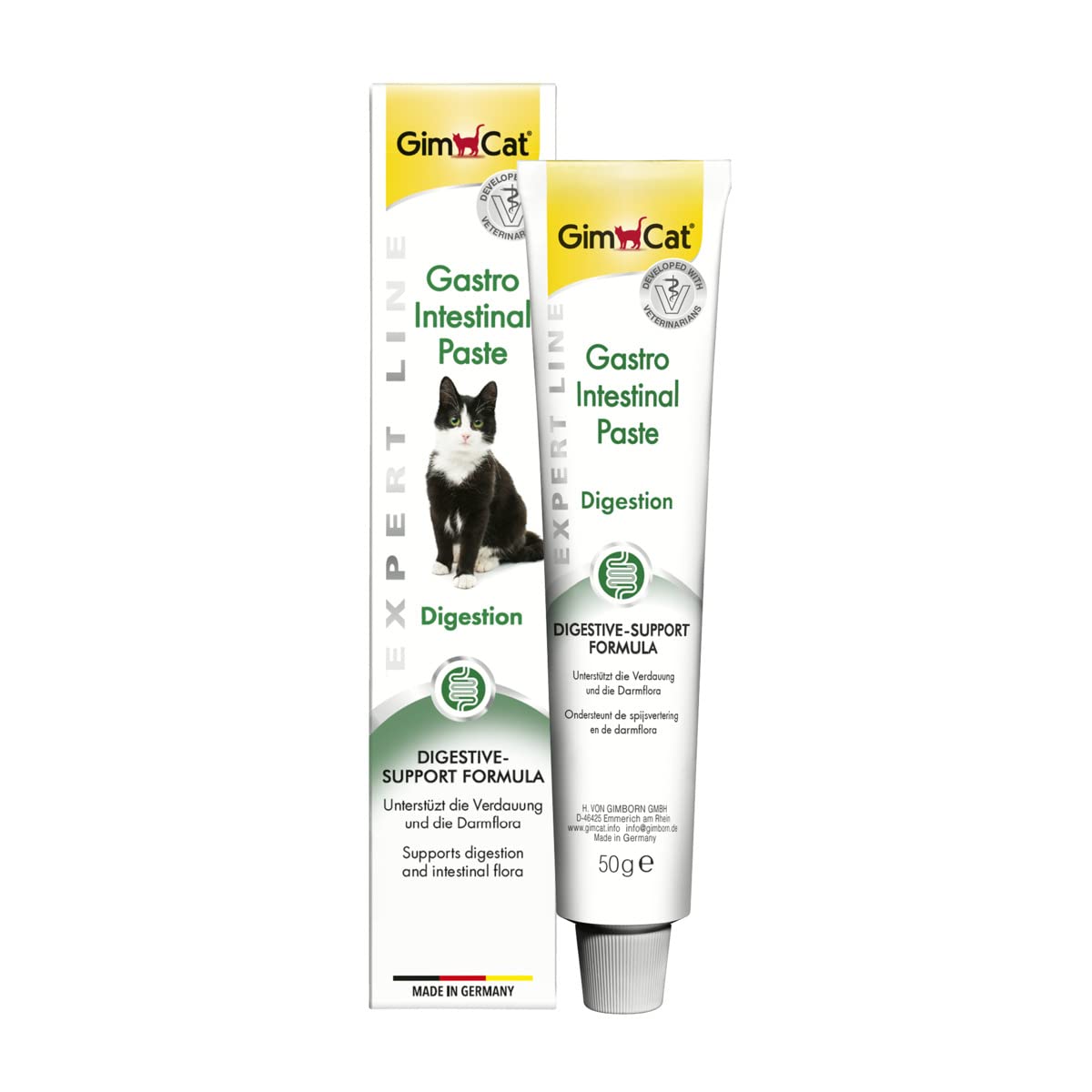 GimCat EXPERT LINE Gastro Intestinal Paste – Funktionaler Katzensnack unterstützt Verdauung und Darmflora – 1 Tube (1 x 50 g)