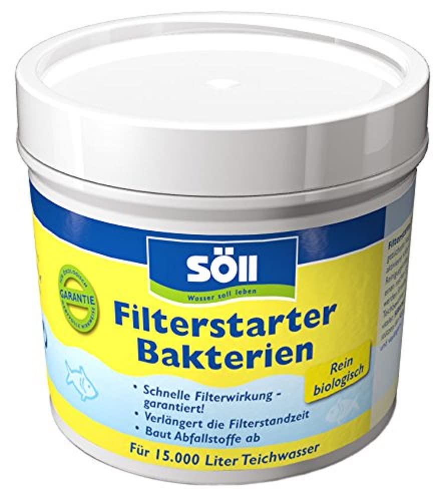 Söll 80587 FilterstarterBakterien hochreine Mikroorganismen für Teiche 100 g – natürliche Filterbakterien aktivieren die Biologie der Filter im Gartenteich Fischteich Koiteich Schwimmteich