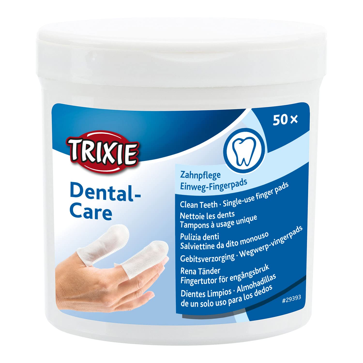 TRIXIE 29393 Dental Care Zahnpflege, Fingerpads, 50 St.