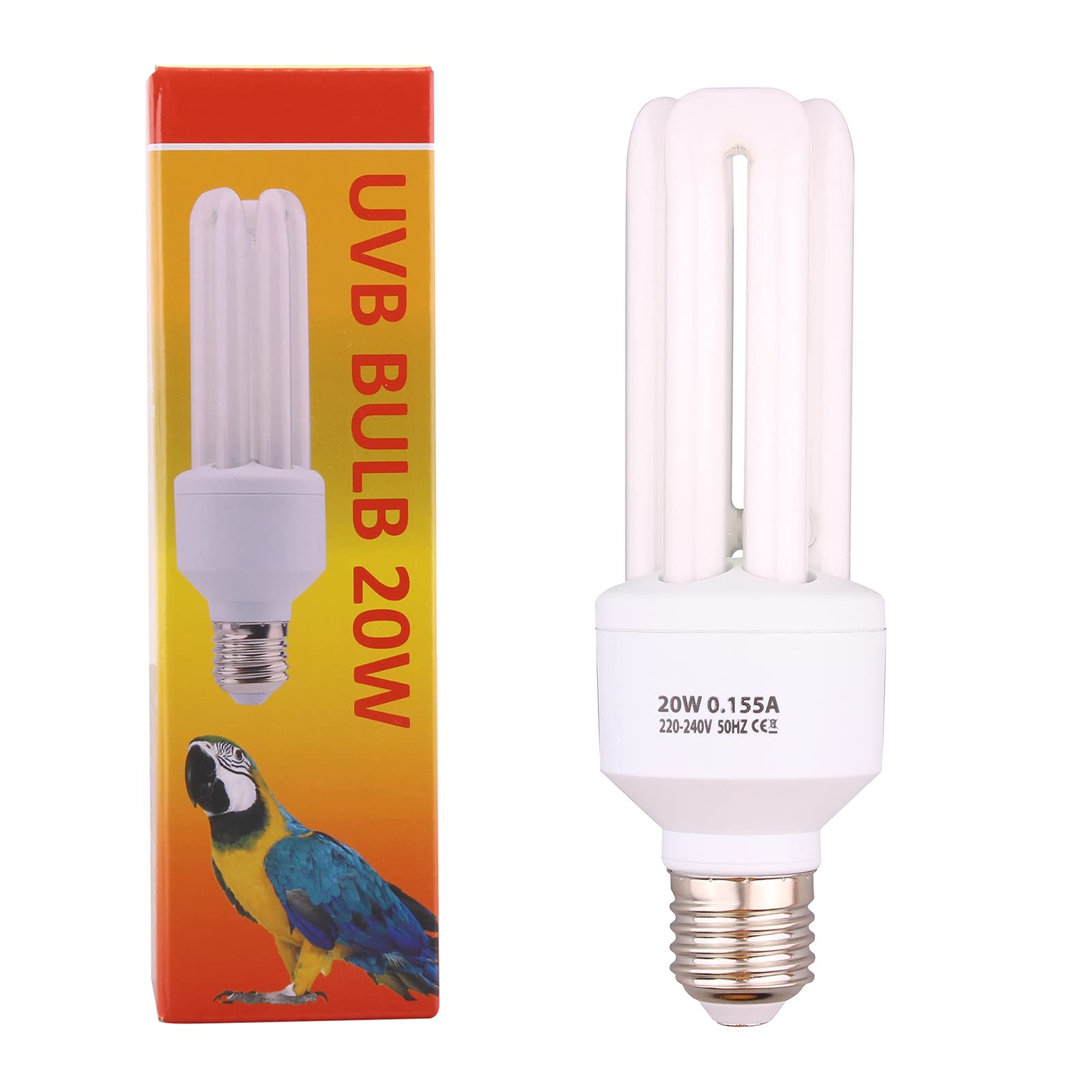 DERNORD UVB UVA Vogellampe Glühbirne – Kompakte lampe Vogel Wärmebirne E27 20W für Papageien