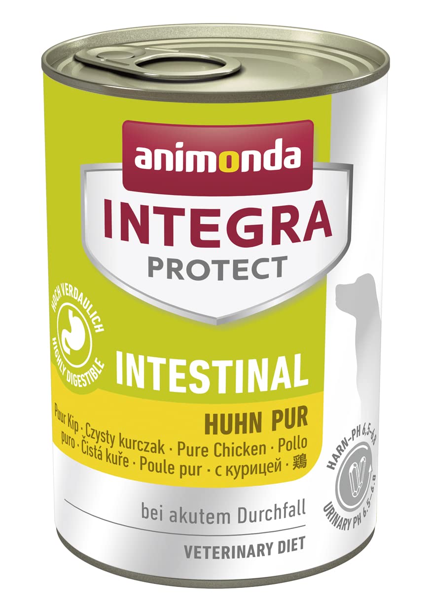 INTEGRA PROTECT Hundefutter nass Intestinal mit Huhn Pur (6 x 400g), von Veterinären empfohlen, Hochwertiges Ergänzungs Trockenfutter von animonda für erwachsene Hunde gegen Durchfall und Erbrechen