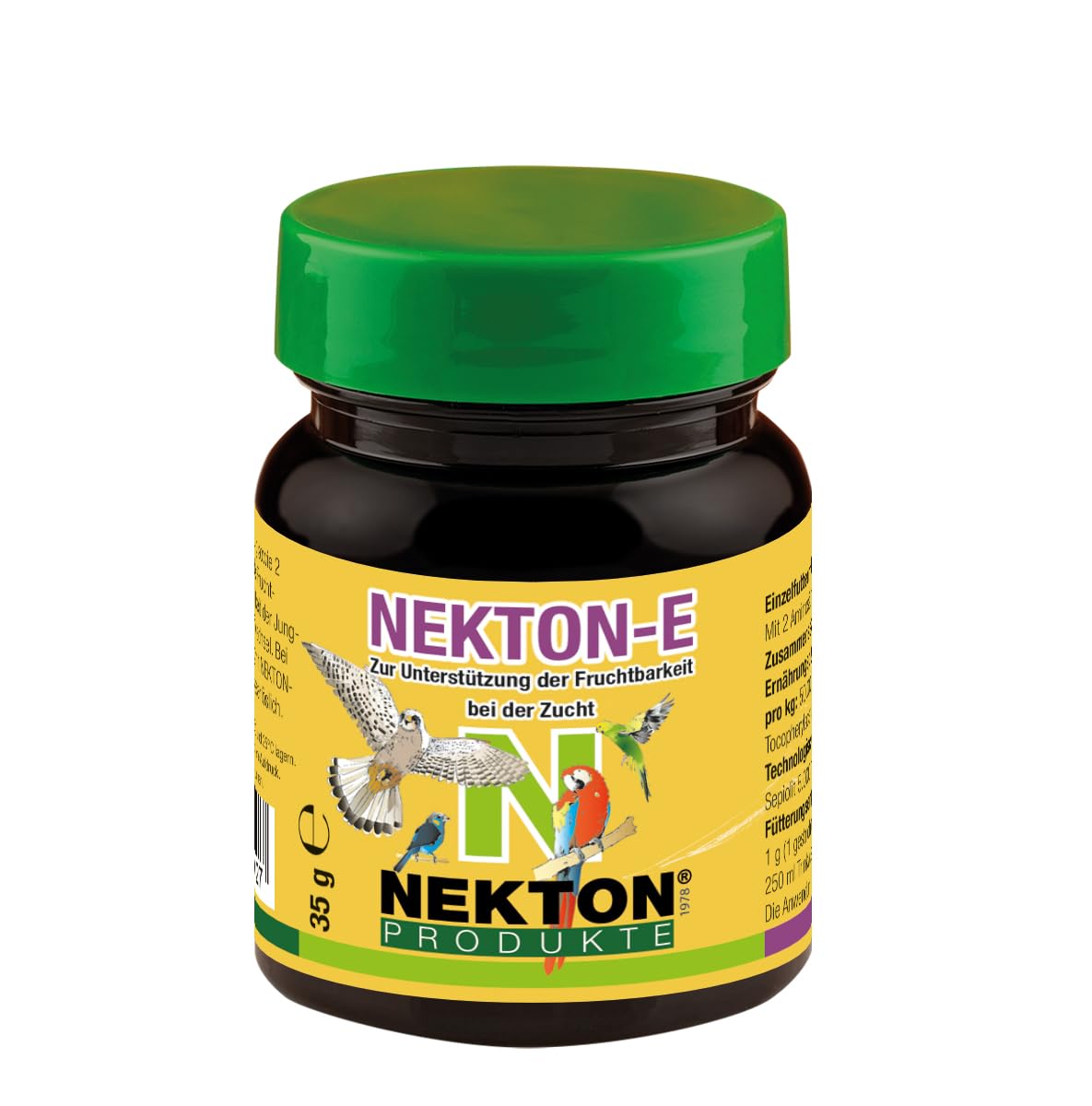 NEKTON-E | Vitamin-E-Präparat zur Zucht für Vögel und Reptilien | Made in Germany (35g)