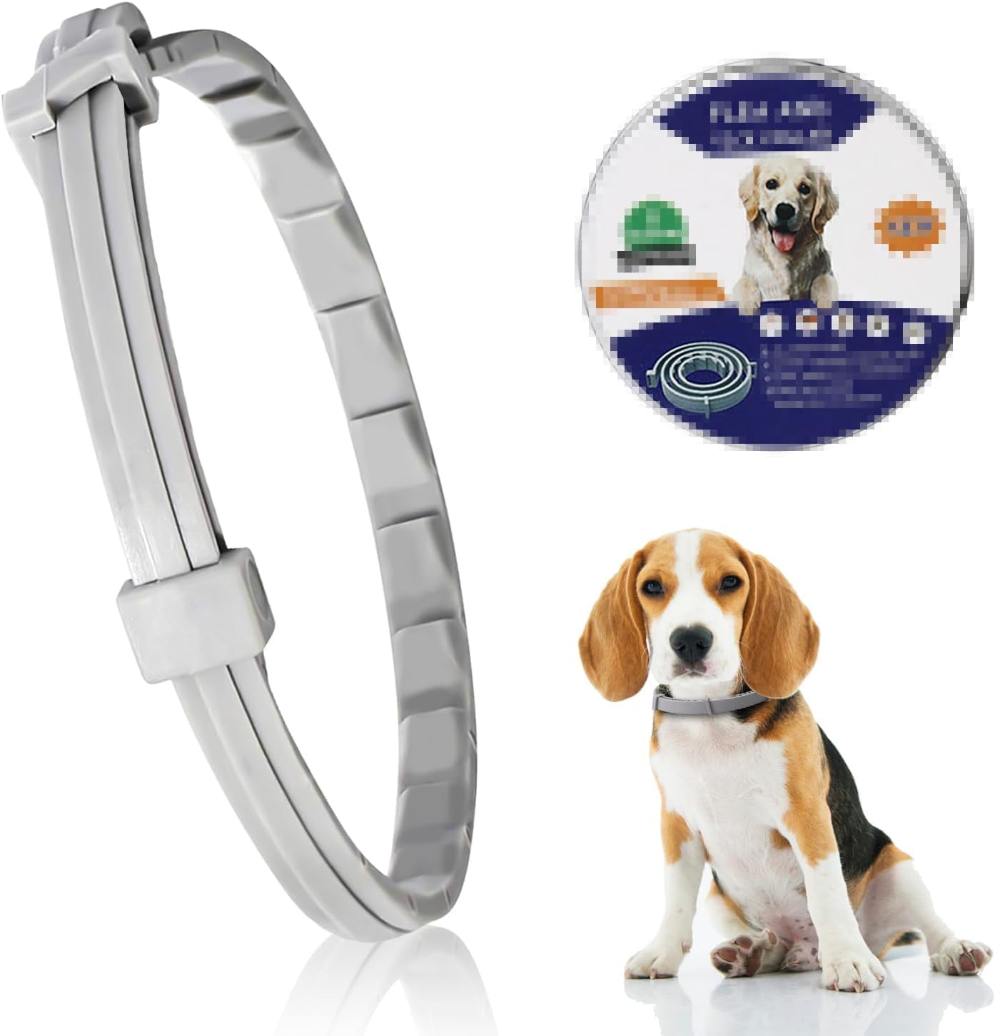 Verstellbar Zecken- & Flohschutz Halsband Hund, Floh und Zeckenhalsband für Hunde Natürlicher Zeckenschutz, Länge: 63cm,für kleine, mittlere und große Haustiere