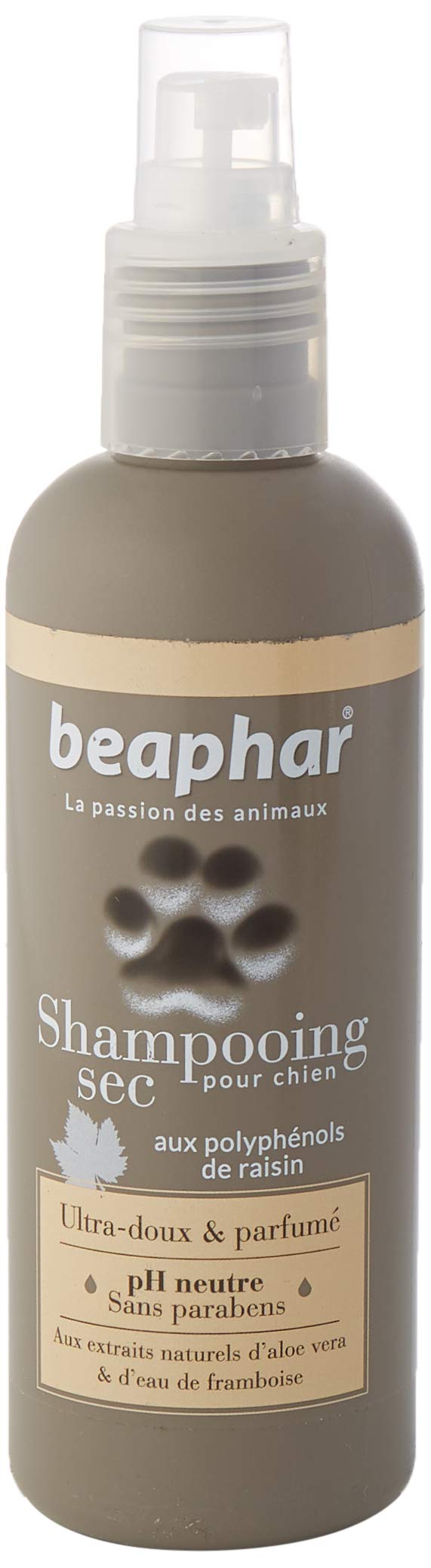 BEAPHAR Ultraweiches Hundeshampoo Trockenshampoo – Natürliche Aloe Vera Extrakte und Himbeerwasser – Kräftigt und gibt dem Haar Glanz – gebrauchsfertig, ohne Ausspülen – 200 ml