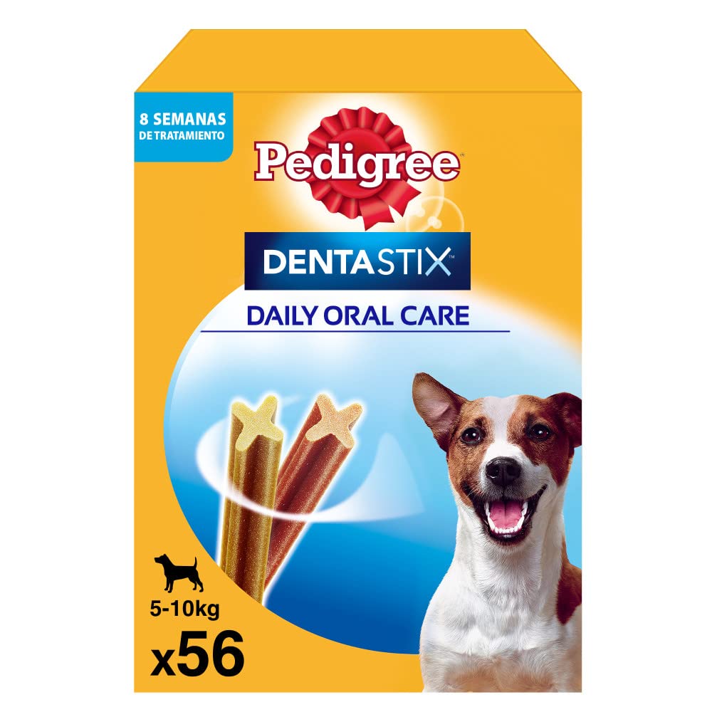 Pedigree DentaStix Daily Oral Care Zahnpflegesnack für kleine Hunde – Hundeleckerli mit Huhn- & Rindgeschmack für jeden Tag – 1 x 56 Stück