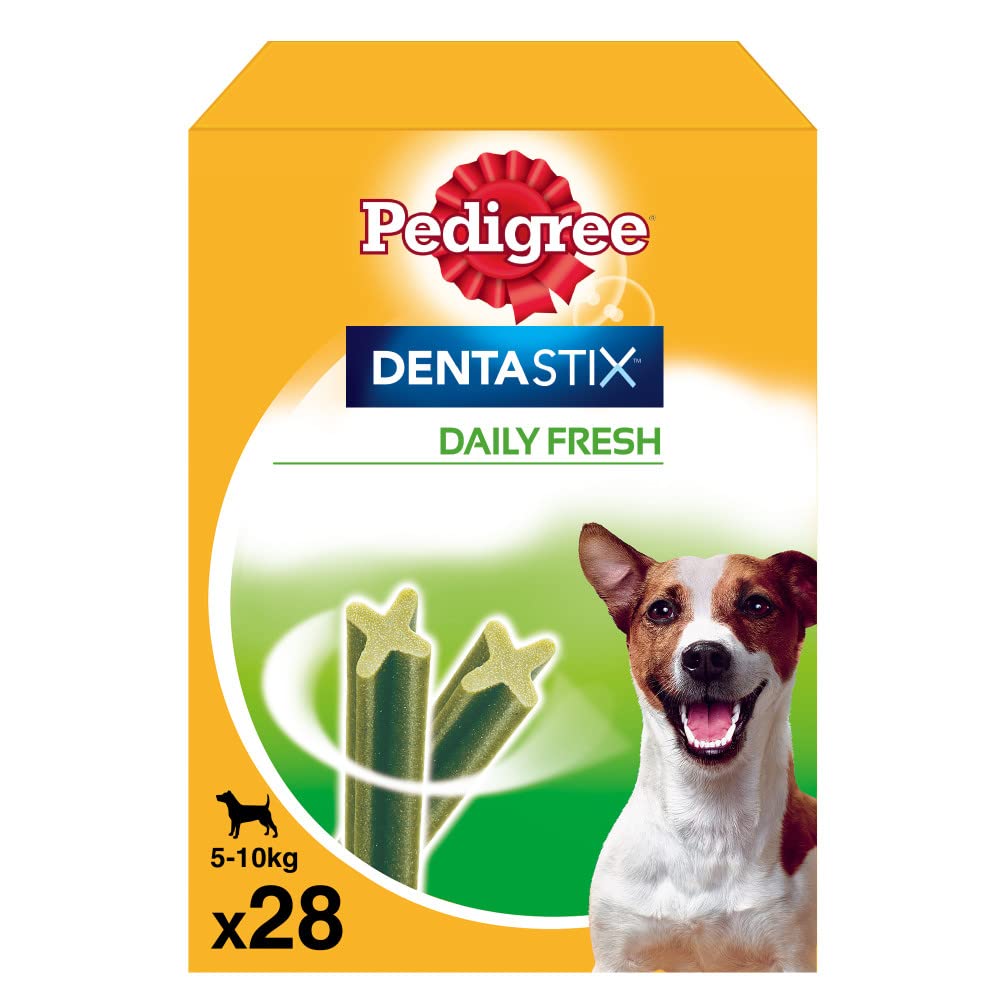 Pedigree Dentastix Fresh 112 Snack für die Mundhygiene (Kleiner Hund 5-10 kg) 440 g 28 Stück – 4 Packungen mit 28 Stück (insgesamt 112 Stück)