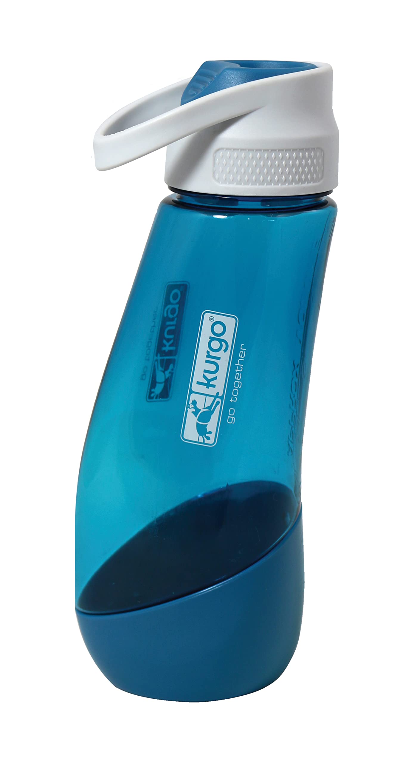 Kurgo Gourd Wasserflasche und -napf für Hunde, PVC- und BPA-frei, Fassungsvermögen: 750 ml Flasche, 250 ml Napf, Blau, 1 Count (Pack of 1)