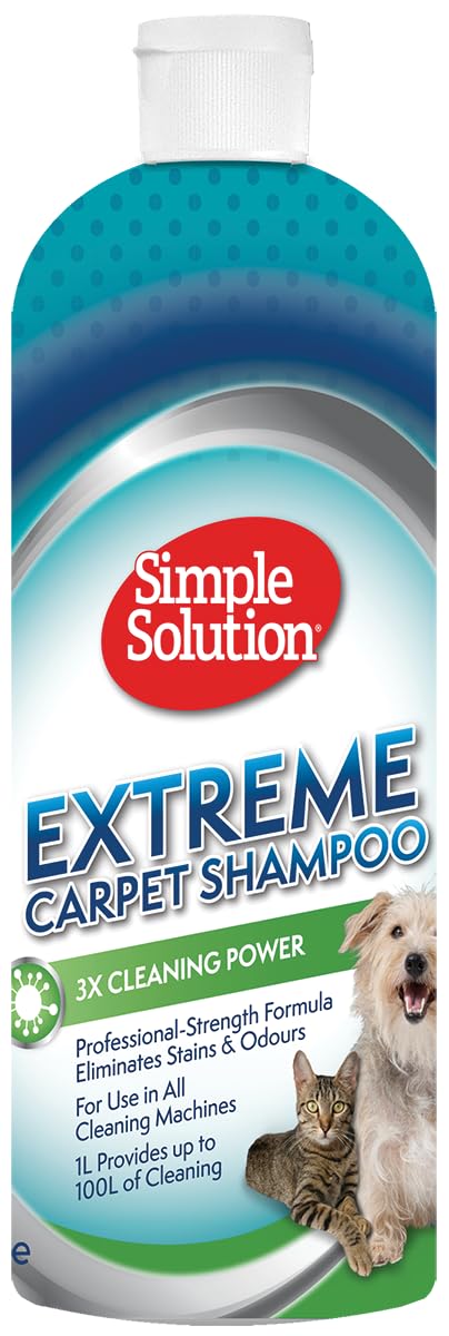 Simple Solution Extreme Carpet Shampoo | Professioneller Flecken- und Geruchsentferner für Haustiere | Kompatibel mit allen Reinigungsmaschinen