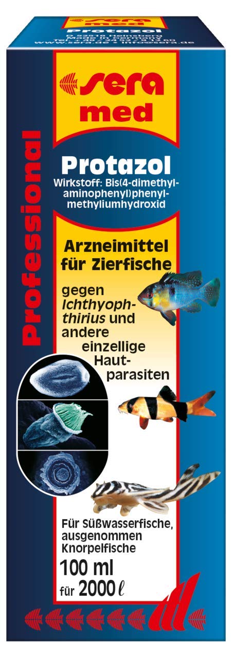 sera med Professional Protazol 100 ml – Arzneimittel für Fische gegen einzellige Hautparasiten wie Ichthyophthirius multifiliis, Medizin fürs Aquarium