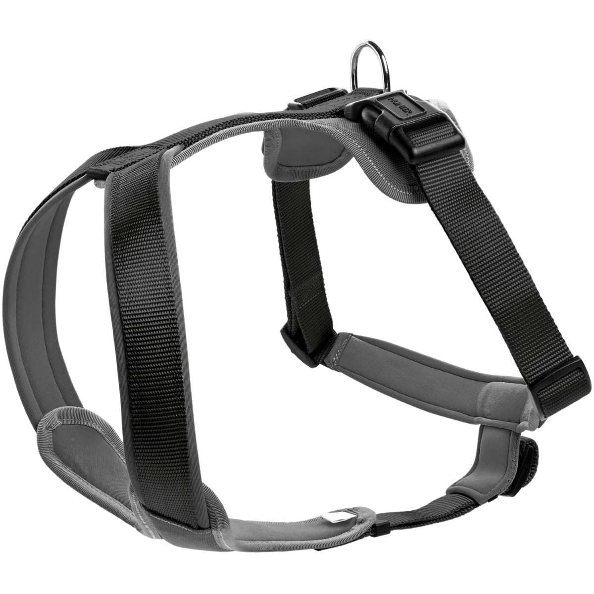 HUNTER NEOPREN Hundegeschirr, Nylon, gepolstert mit Neopren, S 42 – 53 cm, schwarz/grau