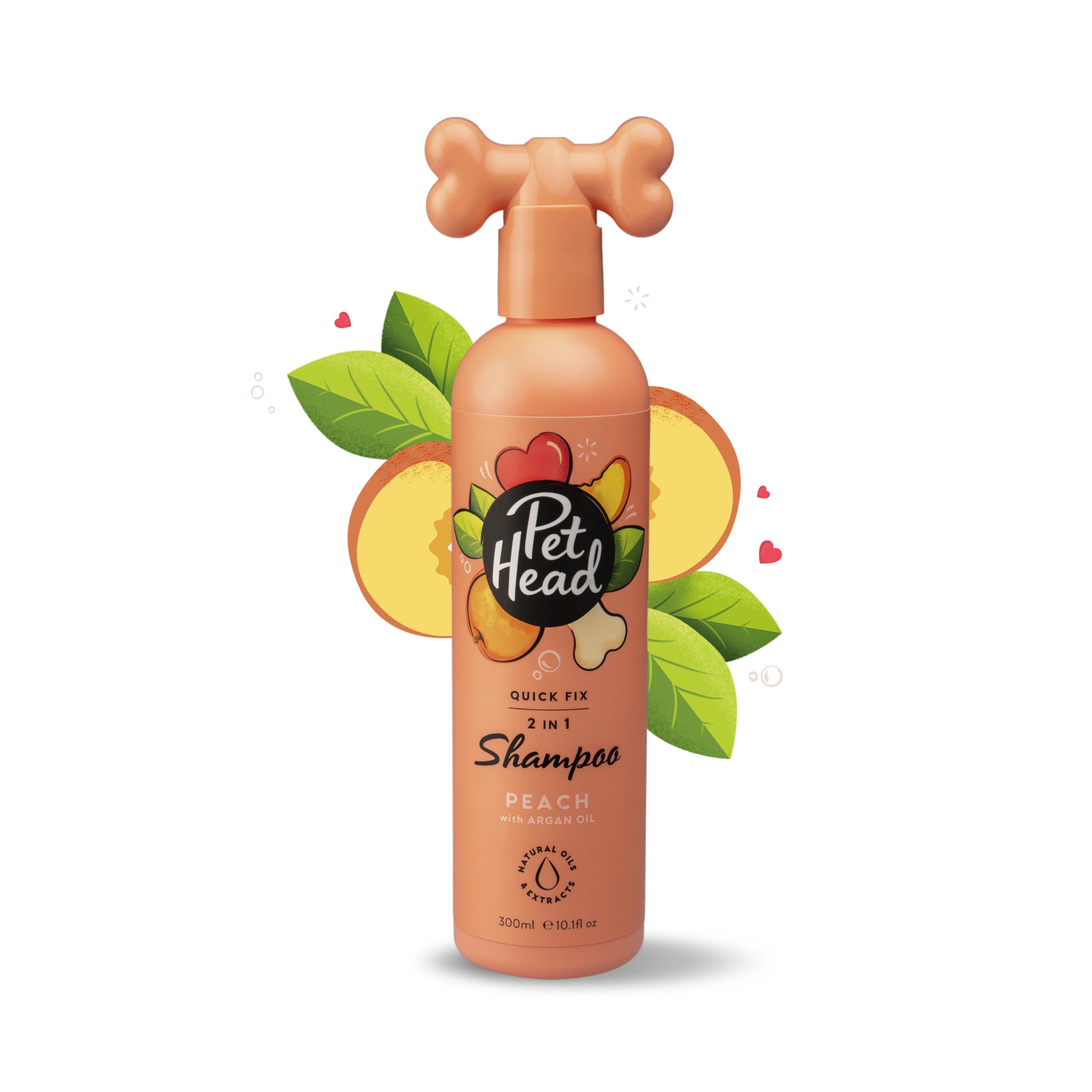 PET HEAD Shampoo und Conditioner für Hunde 300 ml, Quick Fix, Pfirsichduft, Pflegt und beruhigt das Fell Ihres Hundes, Hypoallergen, pH-neutral, Vegan & tierversuchsfrei, Sanfte Formel für Welpen