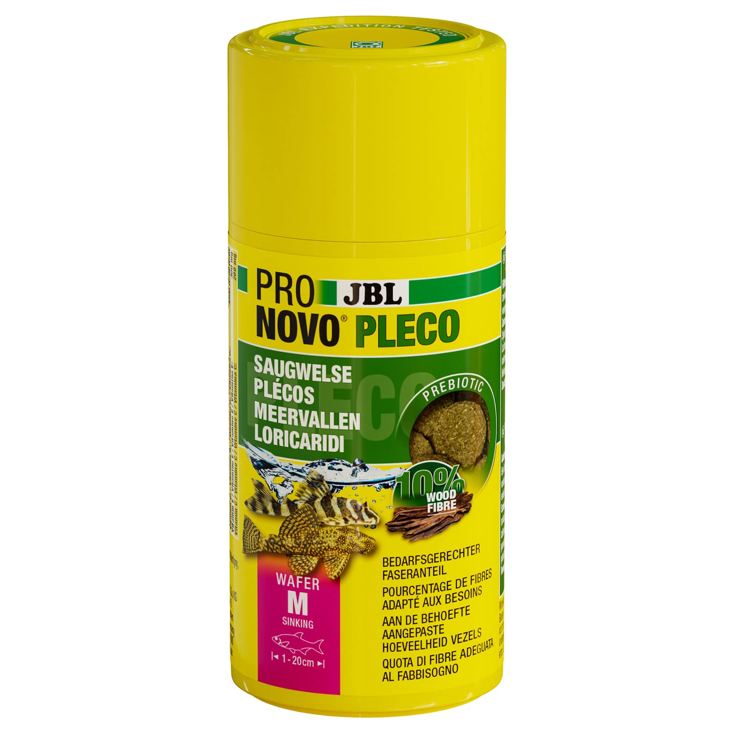 JBL PRONOVO PLECO WAFER, Futterwafer für Saugwelse von 1-20 cm, Fischfutter, Größe M, 100 ml