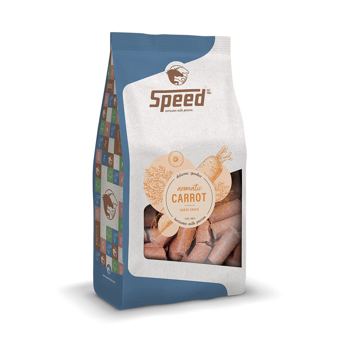 Speed Delicious speedies Carrot, Pferdeleckerli mit Karottengeschmack, aromatischer Snack für jedes Pferd, Beste Zutaten, einfach praktisch (1 kg)