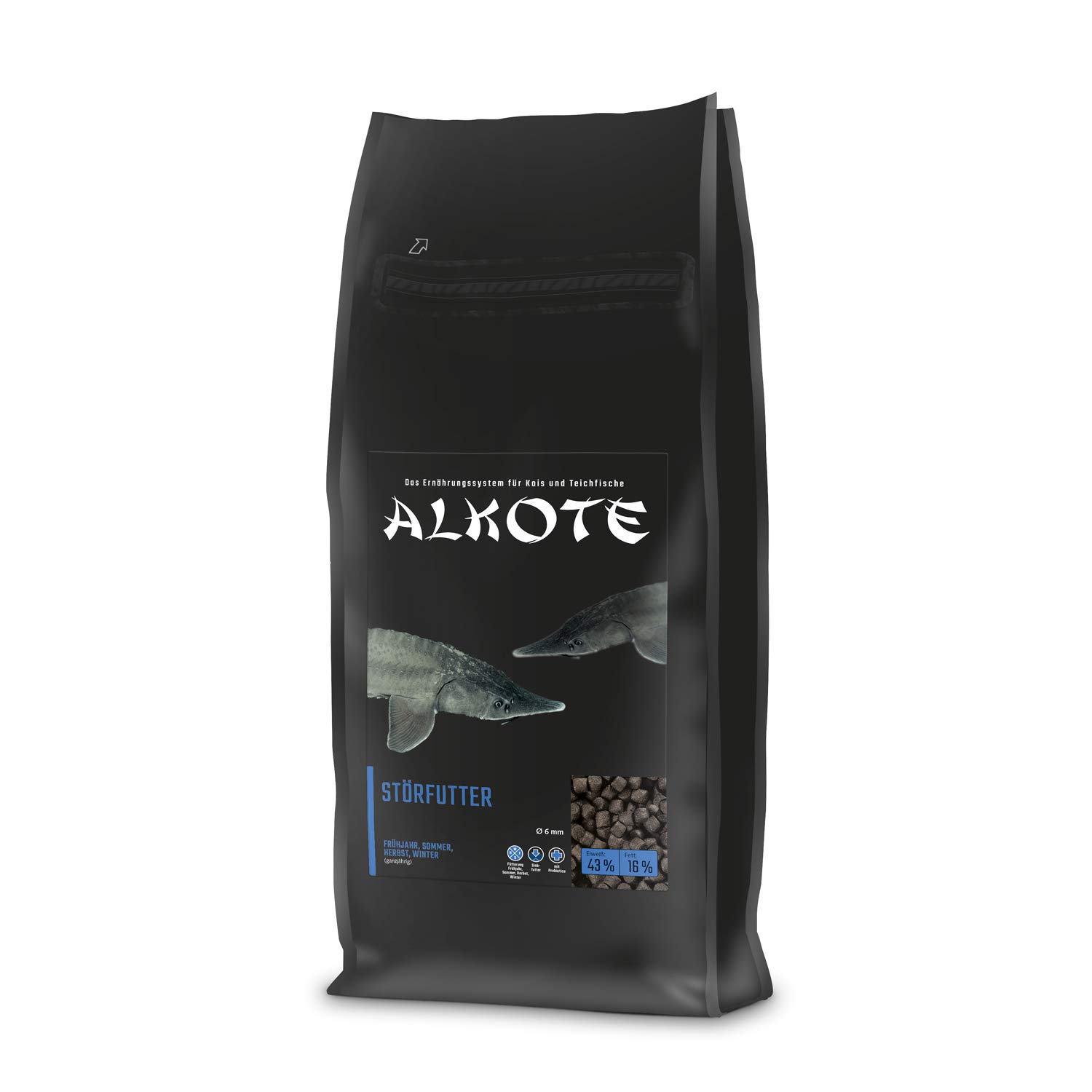 AL-KO-TE, 4-Jahreszeitenfutter für Zierstöre, Sinkende Pellets, 6 mm, Hauptfutter Premium, 3 kg