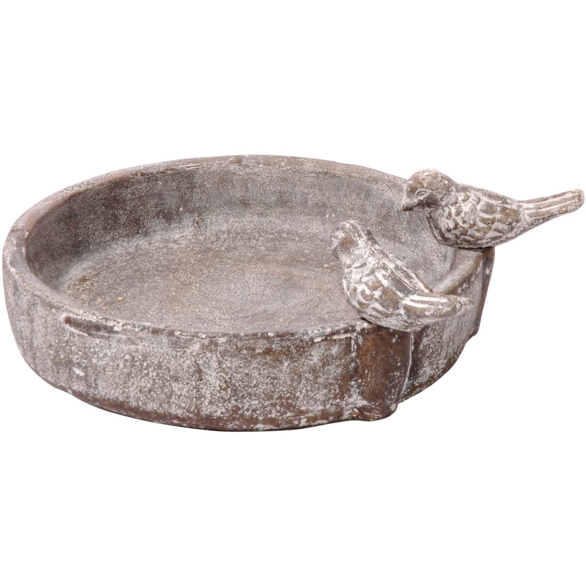 dobar® Klassische Vogeltränke Pool-Oase – Vogelbad aus Zement – Vogelbecken für Wildvögel – Wassertränke für Garten/Terrasse/Balkon – Ø 24,5 cm – Grau