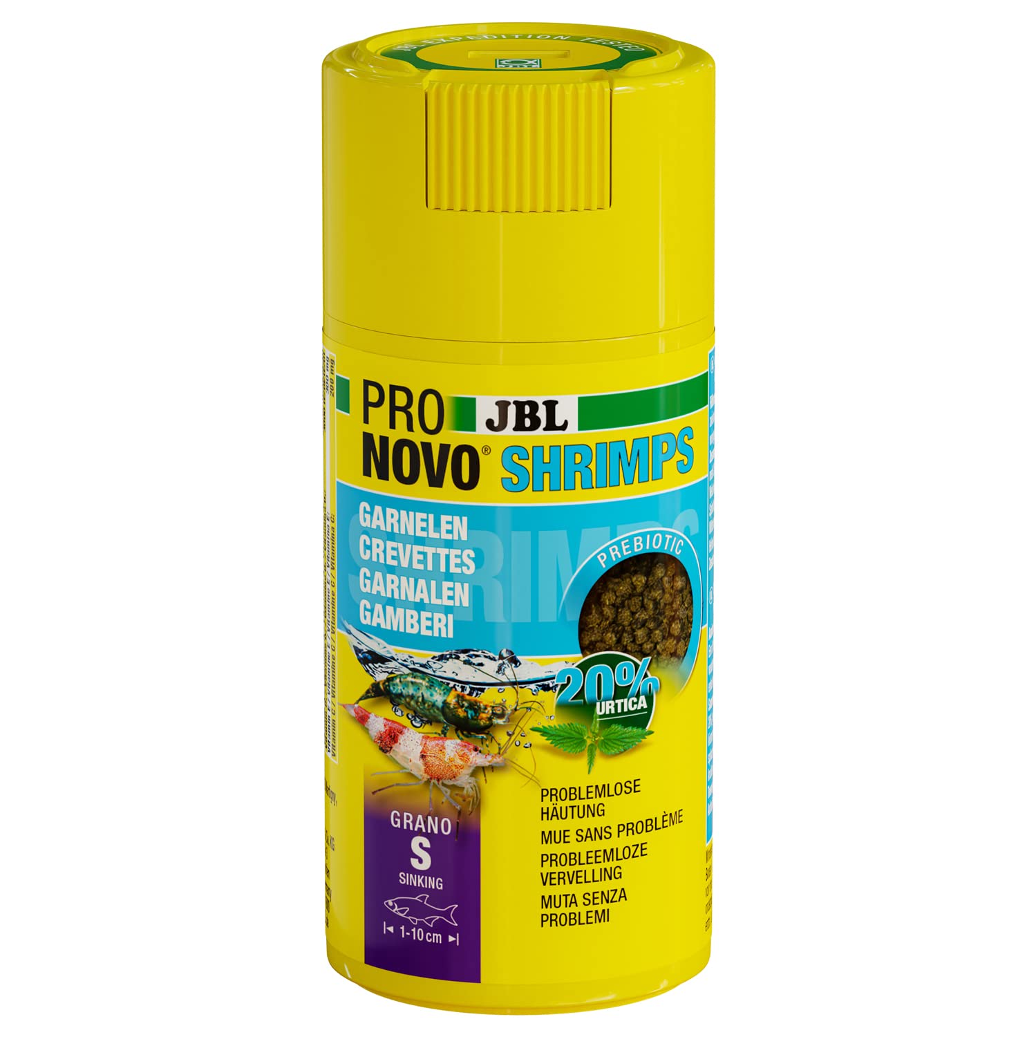 JBL PRONOVO SHRIMPS GRANO, Fischfutter-Granulat, Klickdosierer, Größe S, 100ml