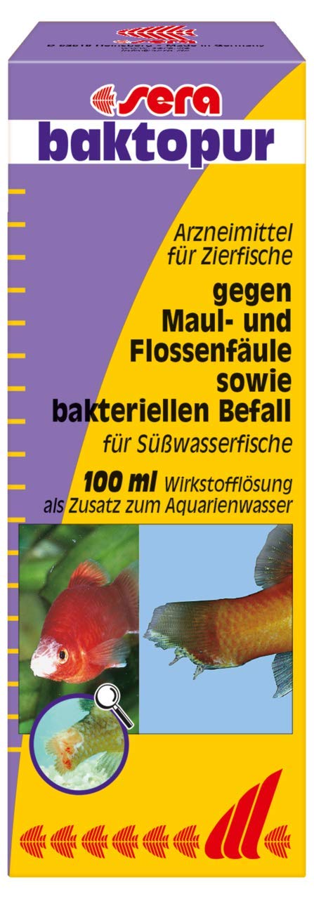 sera baktopur 100 ml – Arzneimittel für Fische gegen bakterielle Infektionen (z. B. Maul- und Flossenfäule), Medizin fürs Aquarium