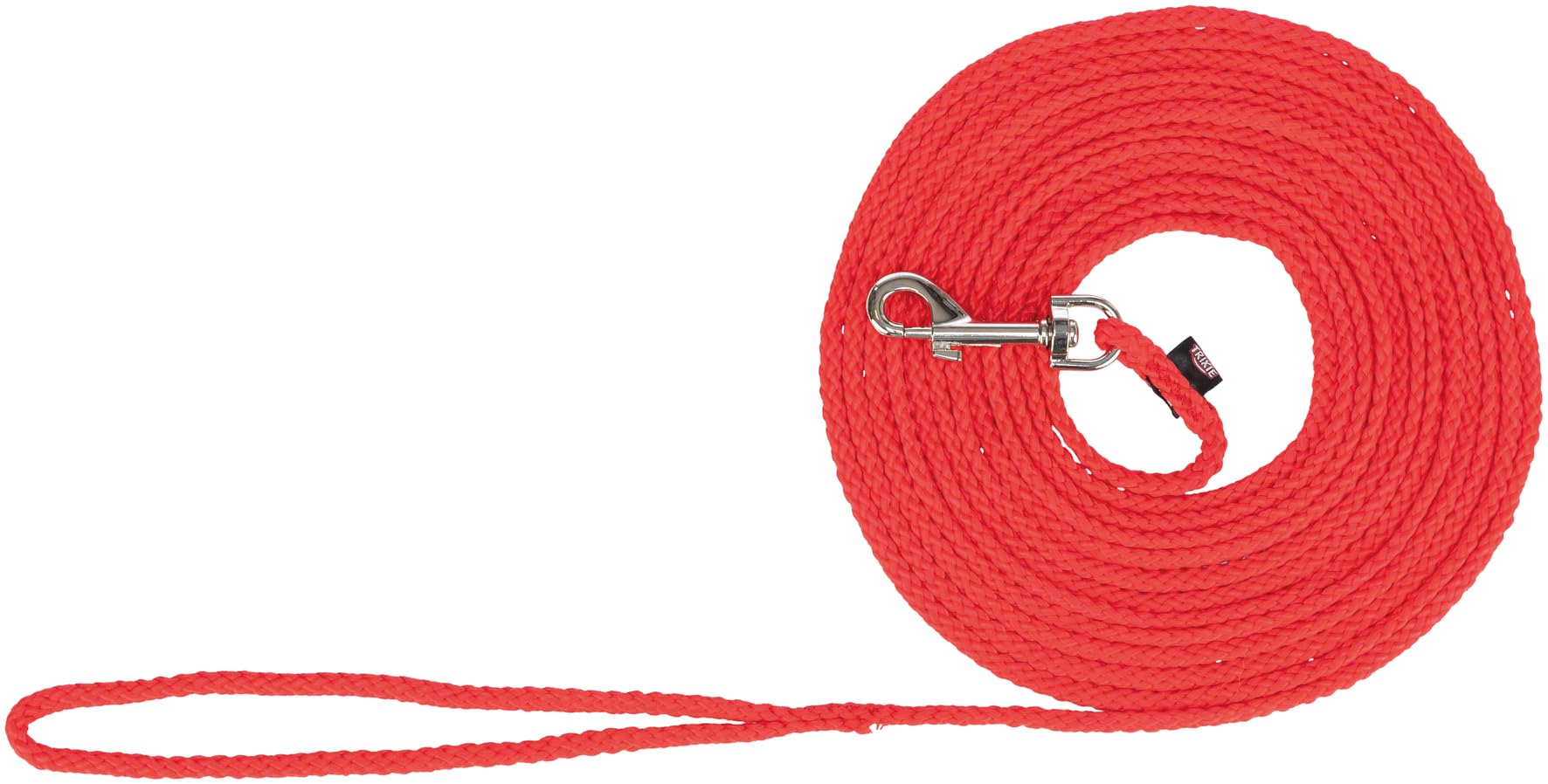 TRIXIE Schleppleine S–M, 10 m ø 5 mm in rot – Lange Hundeleine für Training und Outdoor – für kleine bis mittelgroße Hunde – 19763